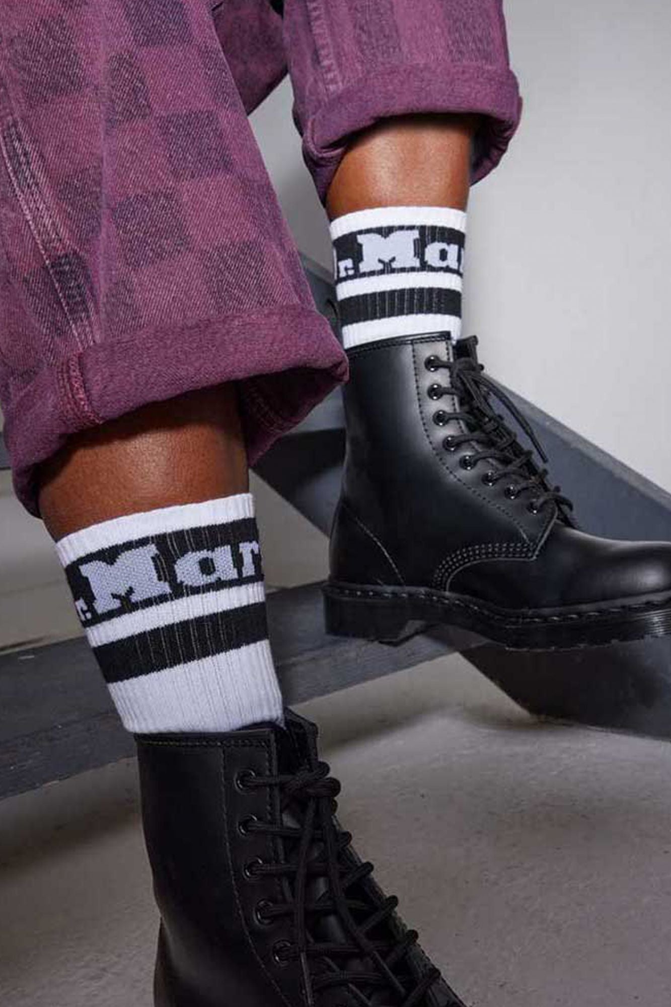 DR. MARTENS ATHLETIC LOGO SOCK en color BLANCO (4)