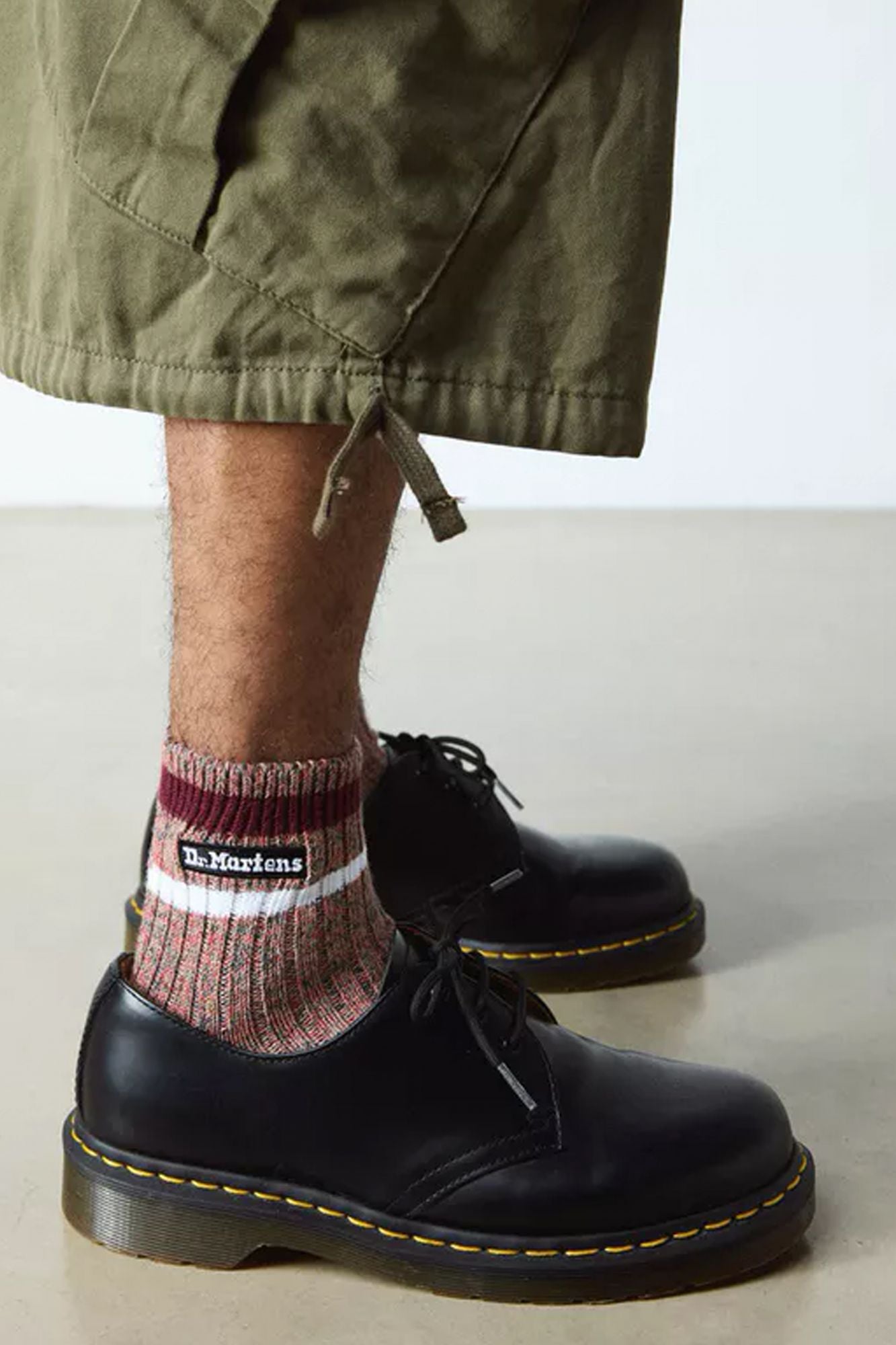 DR. MARTENS SHORT MARL SOCK en color BURDEOS (1)