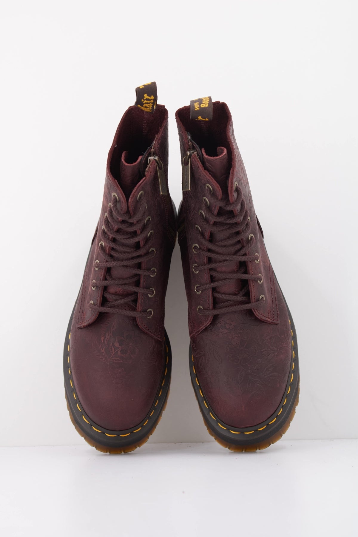 DR. MARTENS JADON EMBOSS FLORAL en color BURDEOS (3)