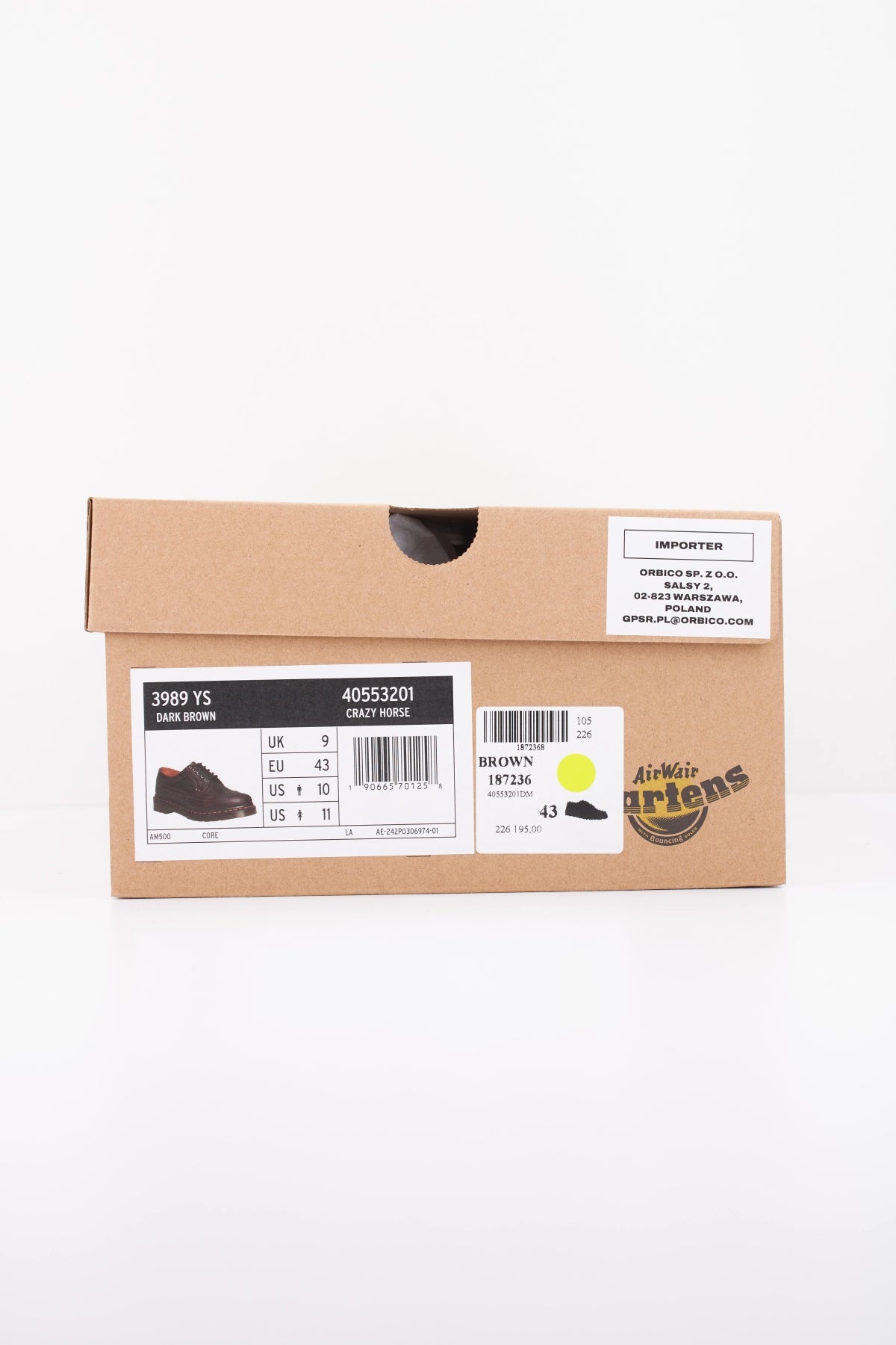 DR. MARTENS 3989 YS BROGUE SHOE en color MARRON (6)