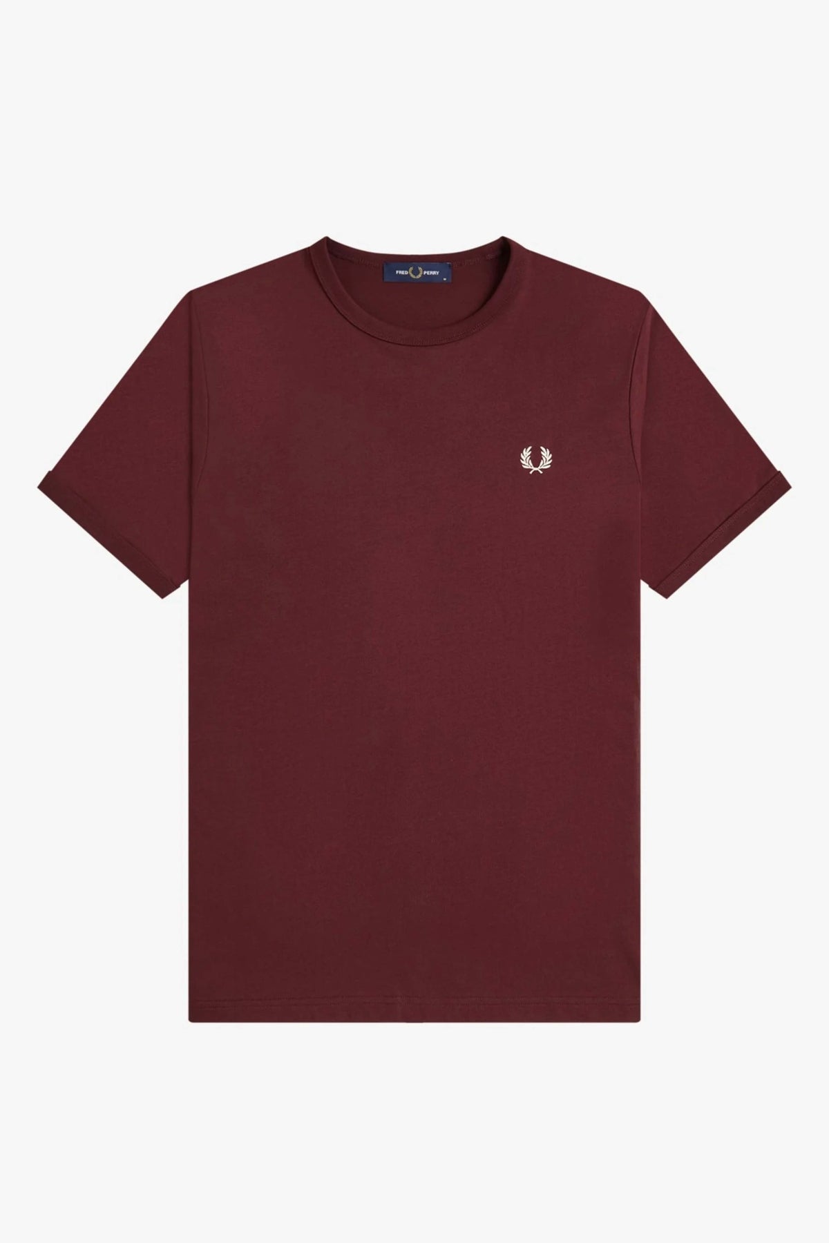 FRED PERRY RINGER T-SHIRT en color BURDEOS (1)