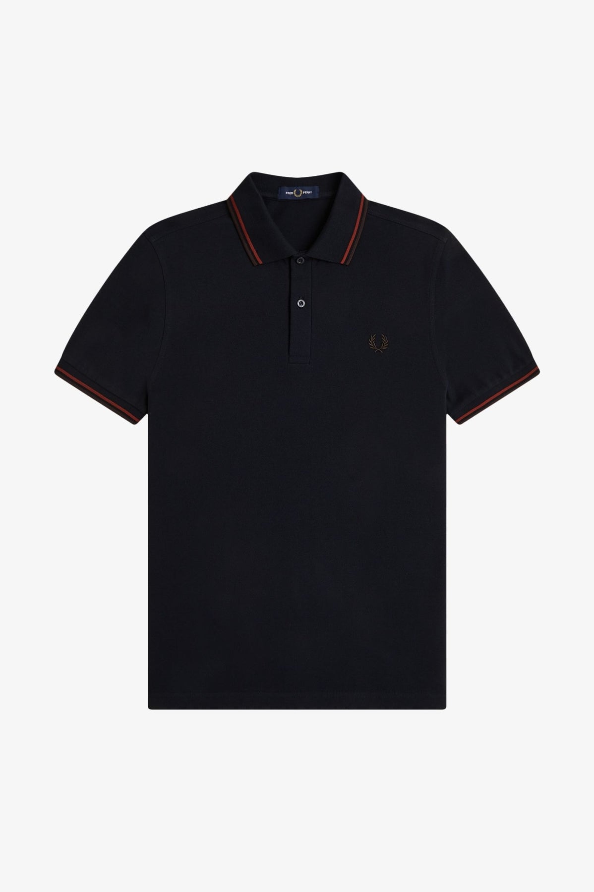 FRED PERRY M3600FP TWIN TIPPED SHIRT en color NEGRO (4)