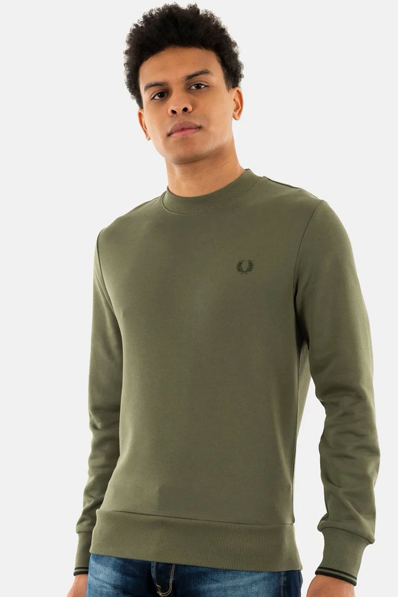 FRED PERRY NECK SWEATSHIRT en color VERDE (1)