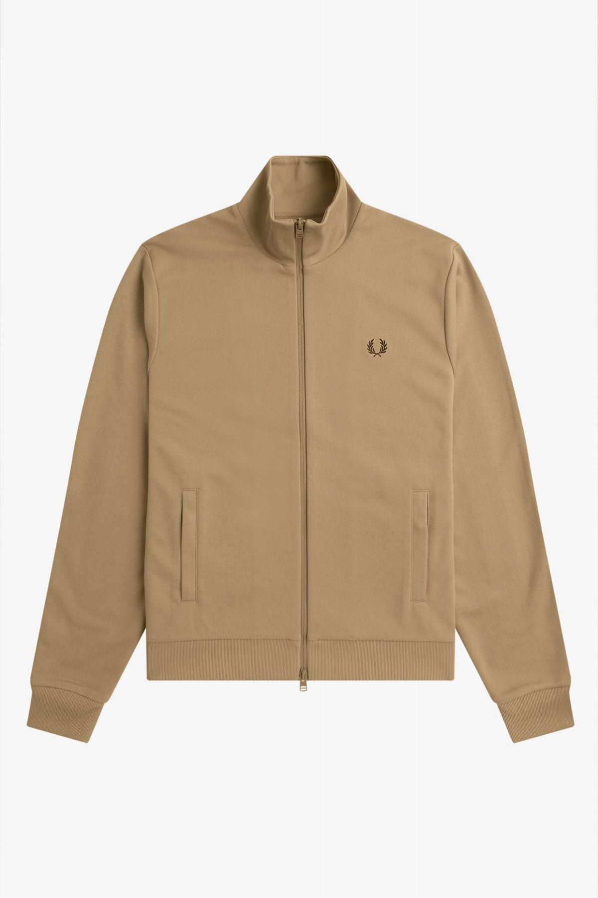 FRED PERRY TAPE DETAIL TRACK JACKET J7826FP en color MARRON CLARO (2)