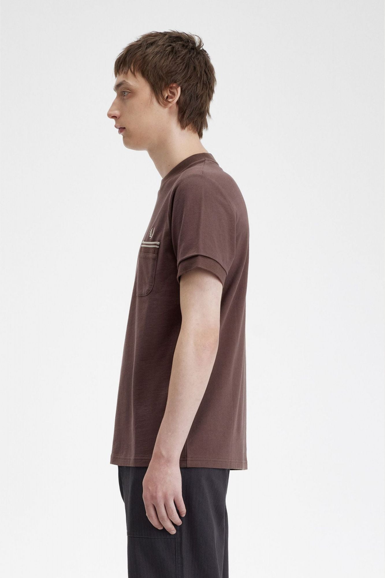 FRED PERRY LOOPBACK JERSEY POCKET en color BURDEOS (3)