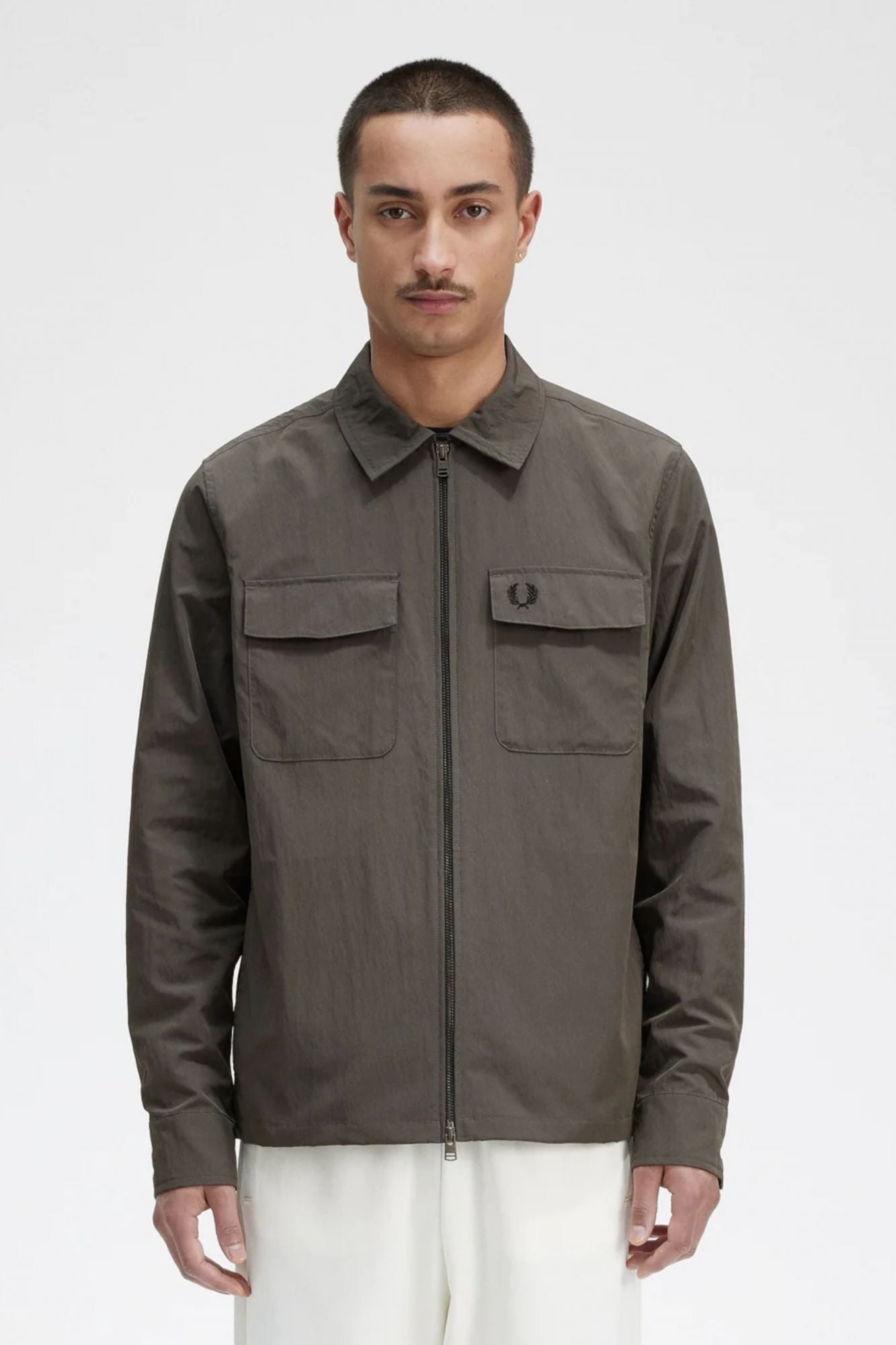 FRED PERRY ZIP THROUGH OVERSHIRT en color VERDE (4)
