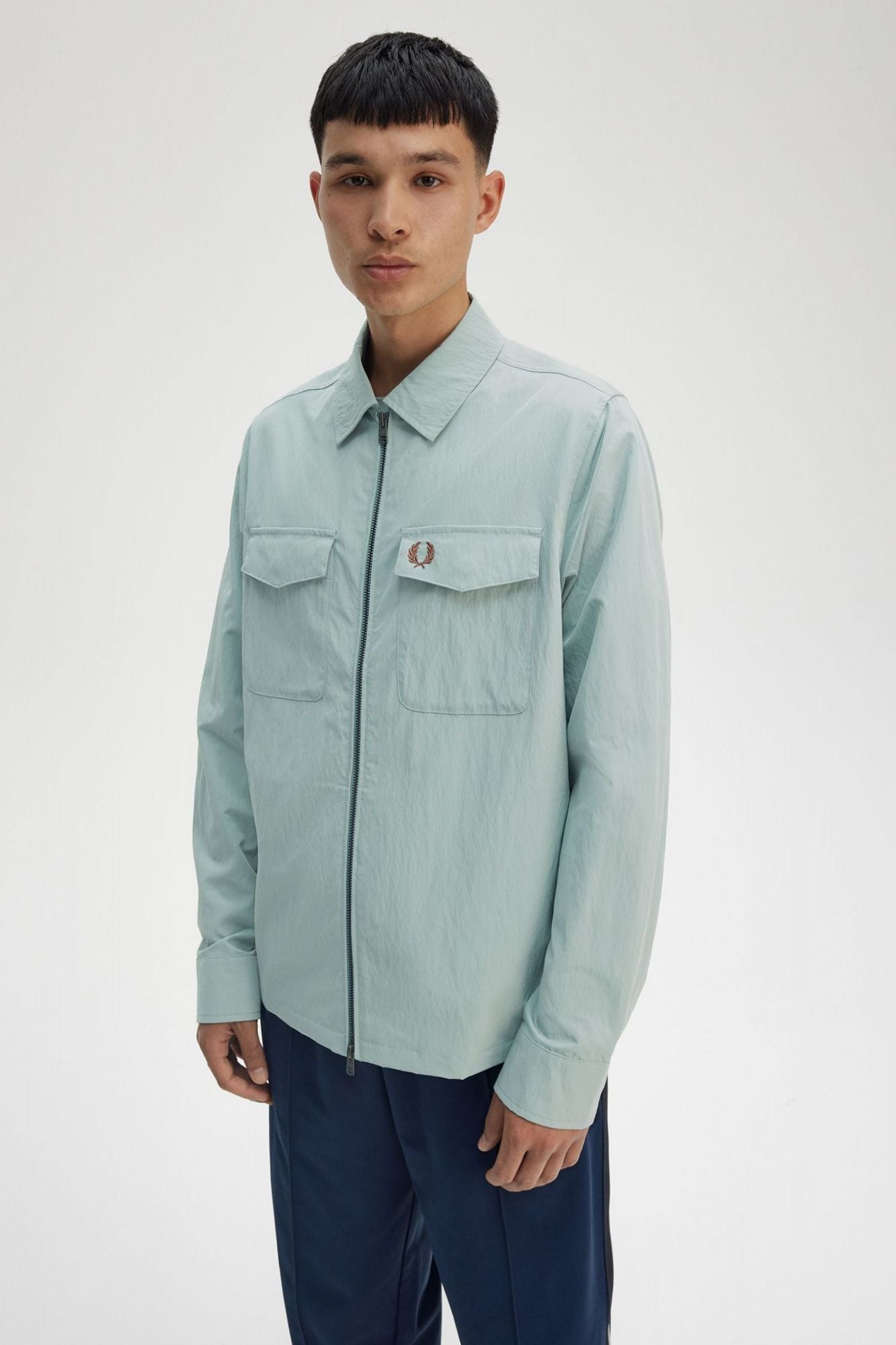 FRED PERRY ZIP THROUGH OVERSHIRT en color AZUL (4)