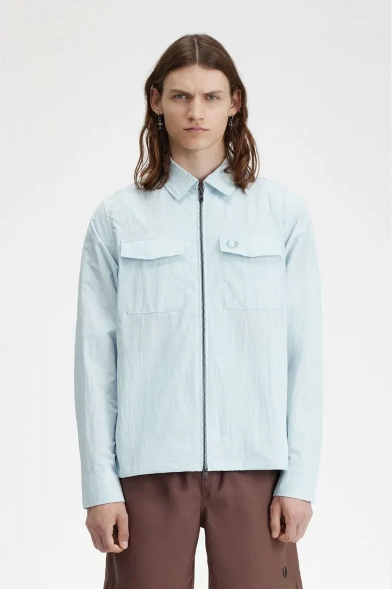 FRED PERRY ZIP THROUGH OVERSHIRT en color AZUL (1)