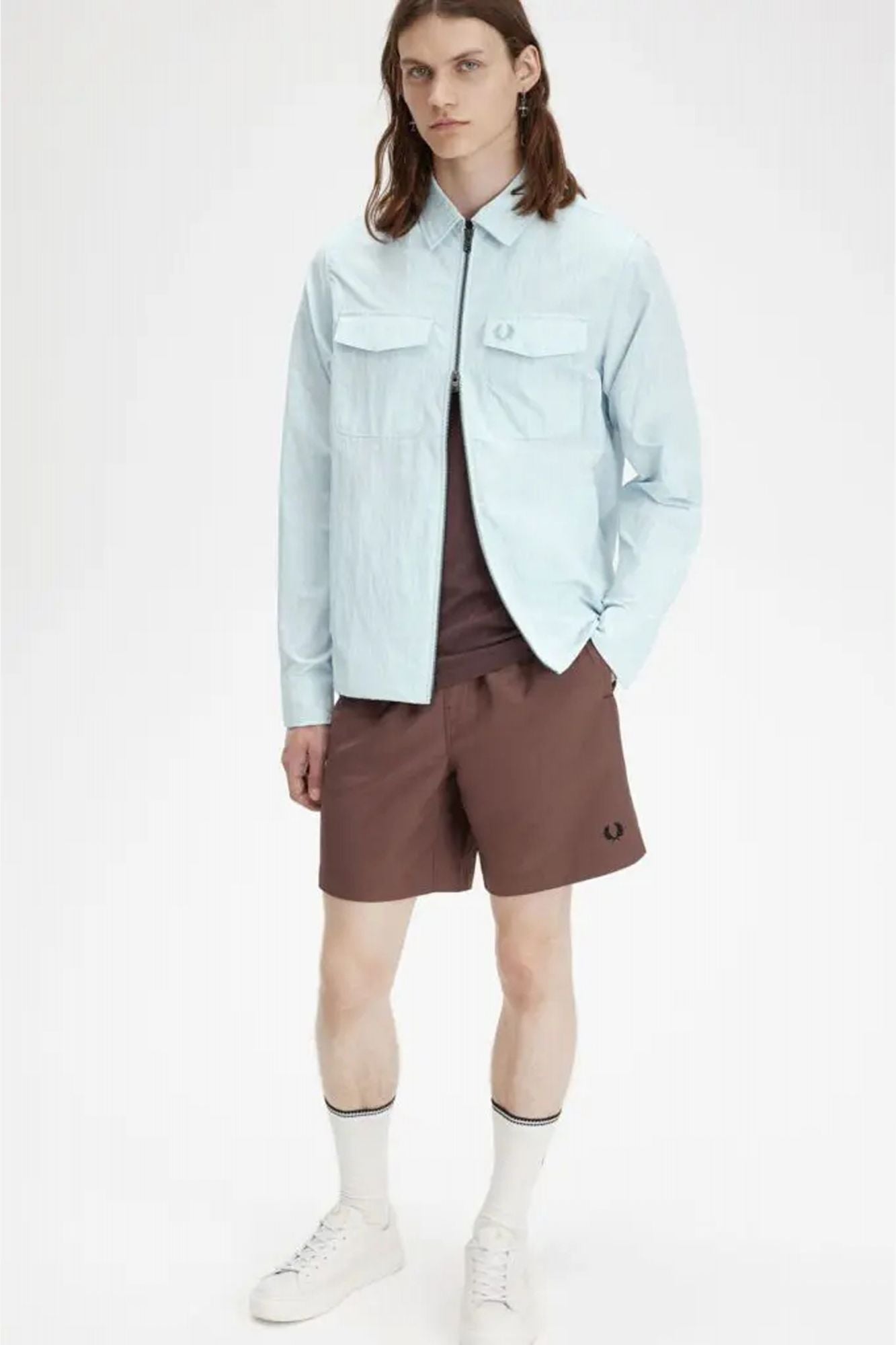 FRED PERRY ZIP THROUGH OVERSHIRT en color AZUL (4)