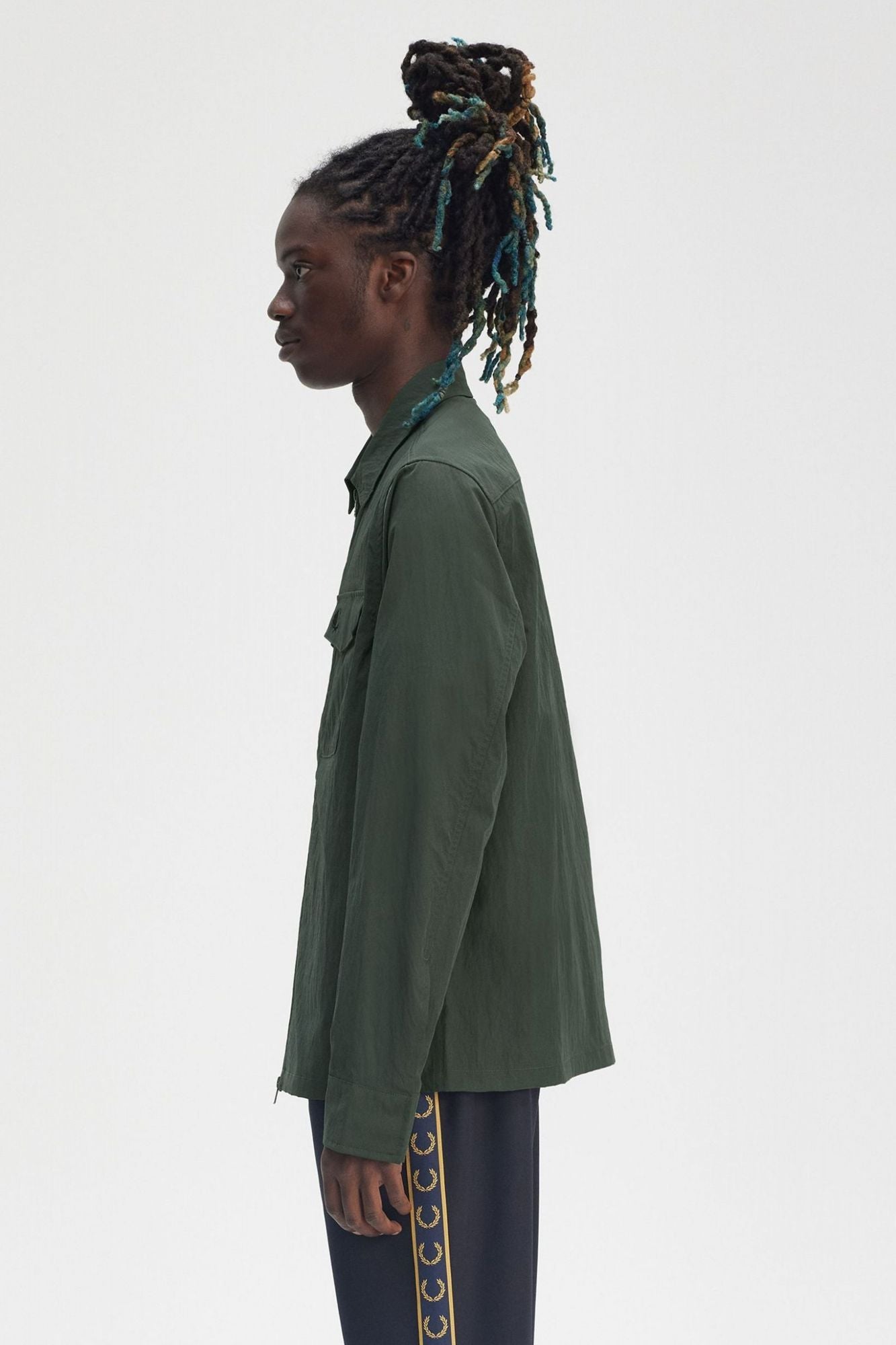 FRED PERRY ZIP THROUGH OVERSHIRT en color VERDE (4)