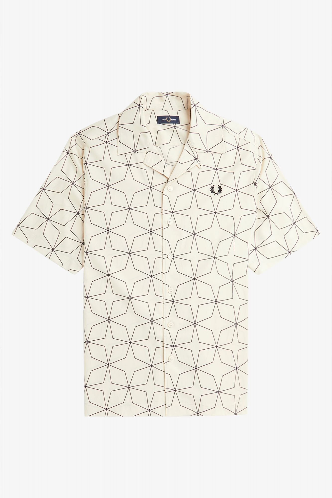 FRED PERRY GEOMETRIC PRINT REVERE en color BLANCO (2)