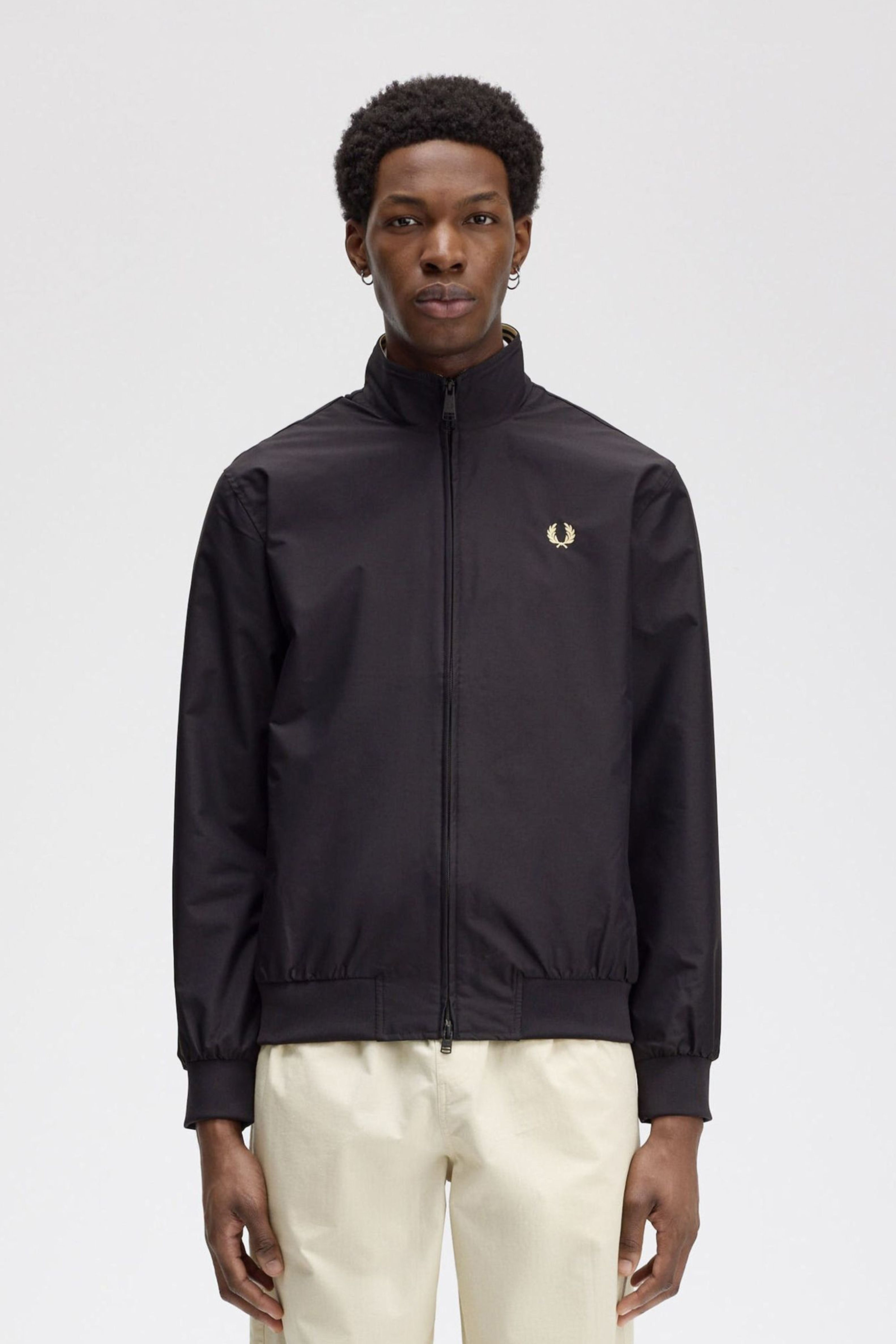 FRED PERRY THE BRENTHAM JACKET en color NEGRO (1)