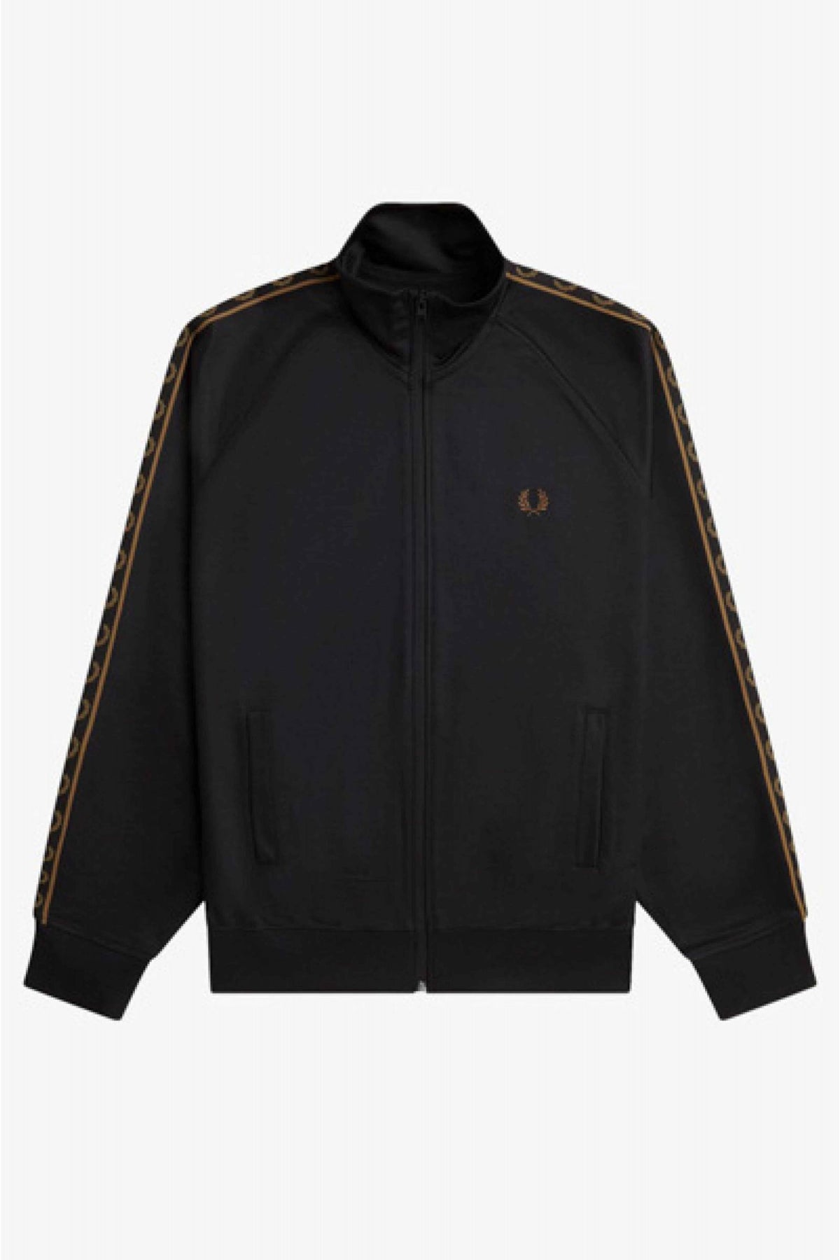 FRED PERRY CONTRAST TAPE TRACK KACKET en color NEGRO (2)