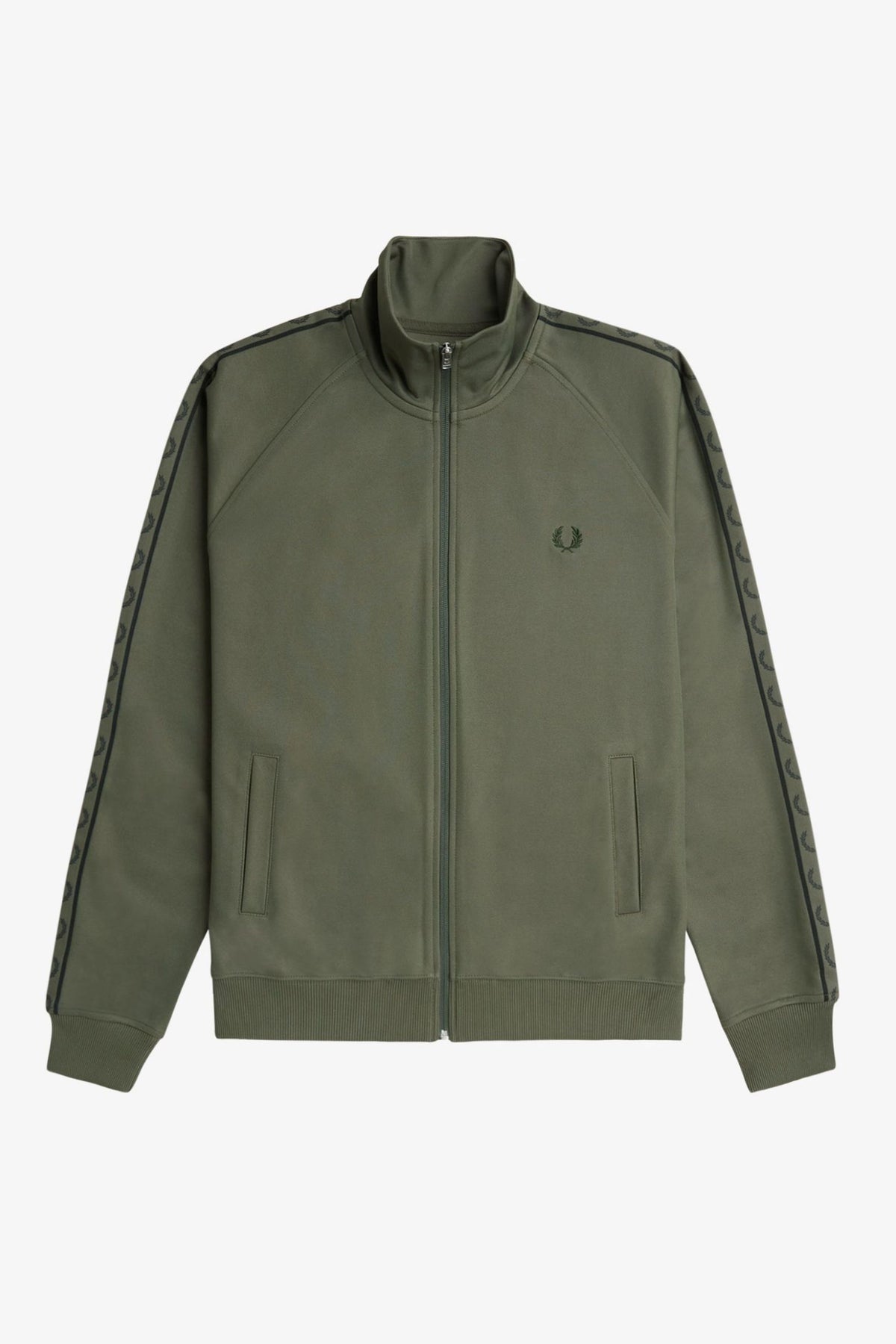 FRED PERRY CONTRAST TAPE TRACK KACKET en color VERDE (2)