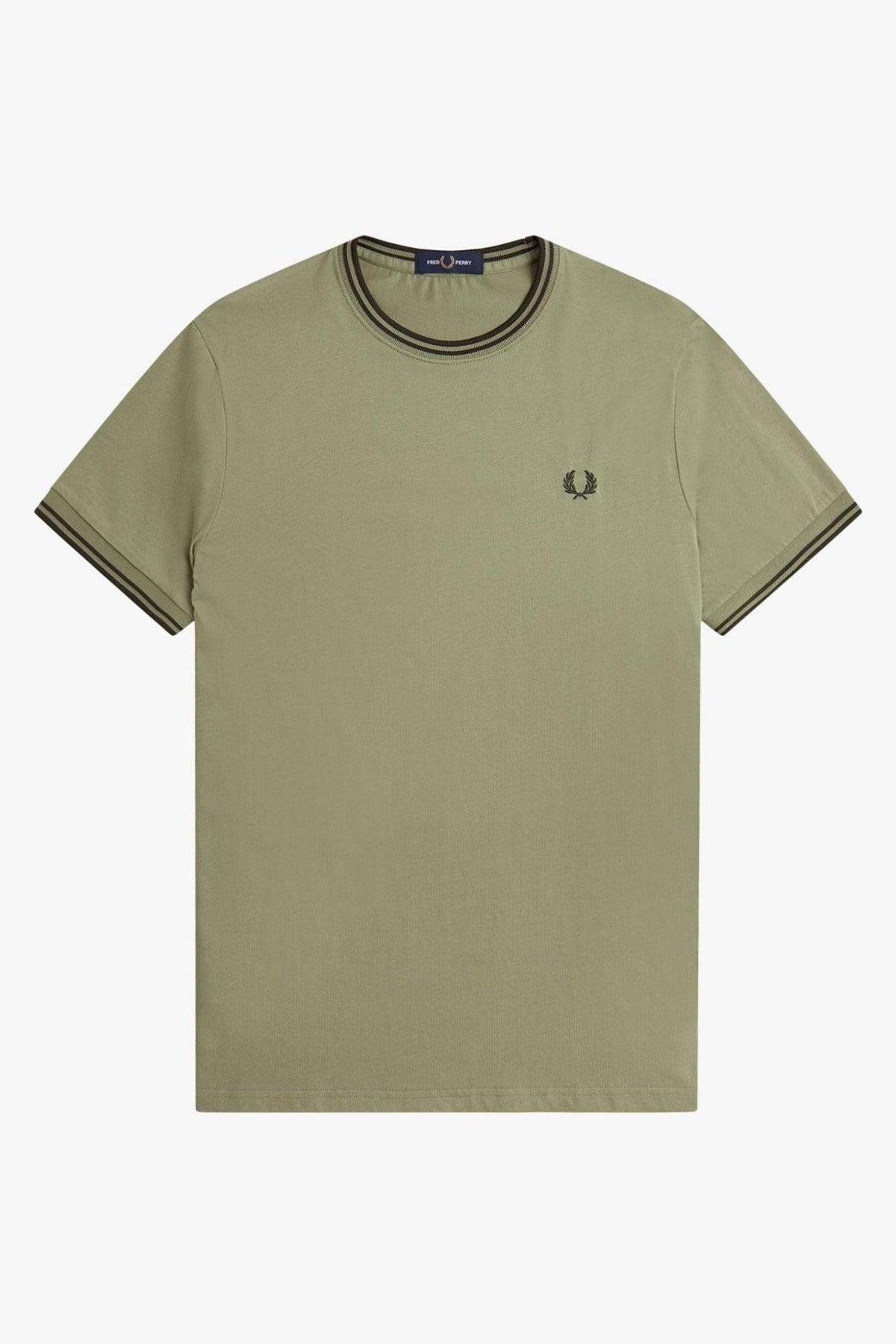 FRED PERRY TWIN TIPPED T-SHIRT en color VERDE (1)