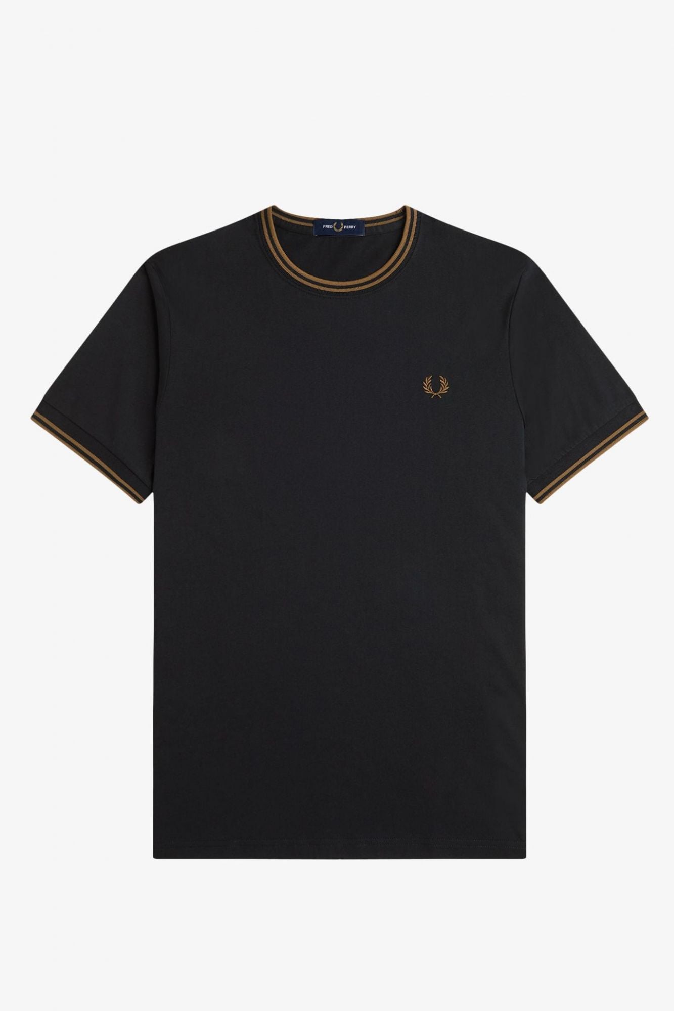 FRED PERRY TWIN TIPPED T-SHIRT en color NEGRO (2)