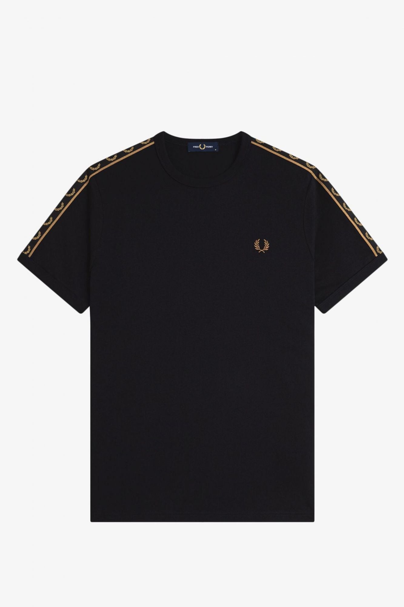 FRED PERRY CONTRAST TAPE RINGER T-SHIR en color NEGRO (2)