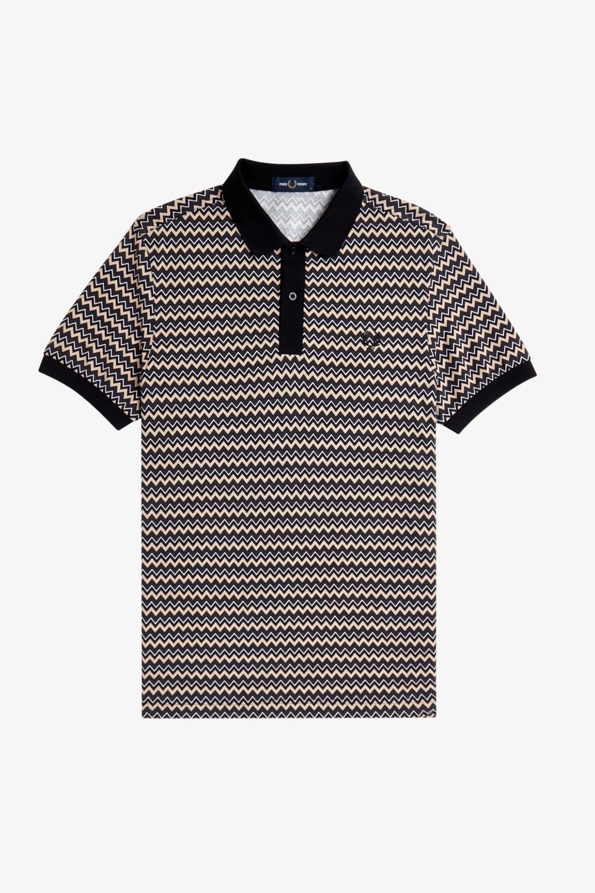 FRED PERRY ZIGZAG PRINT POLO SHIRT M8614FP en color GRIS (2)