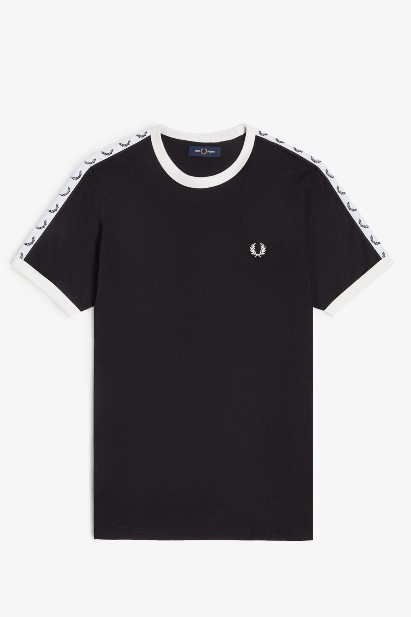 FRED PERRY TAPED RINGER T-SHIRT en color NEGRO (2)