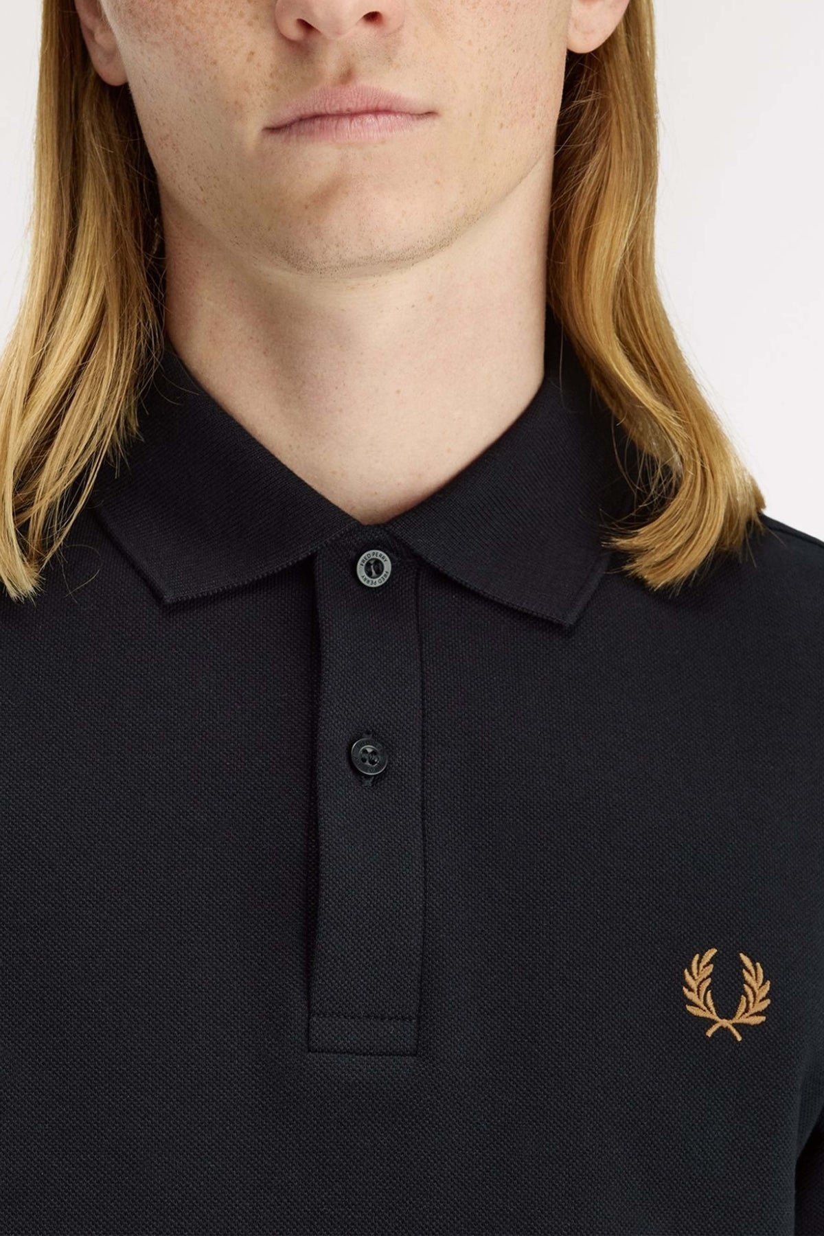 FRED PERRY PLAIN FRED PERRY SHIRT en color NEGRO (4)