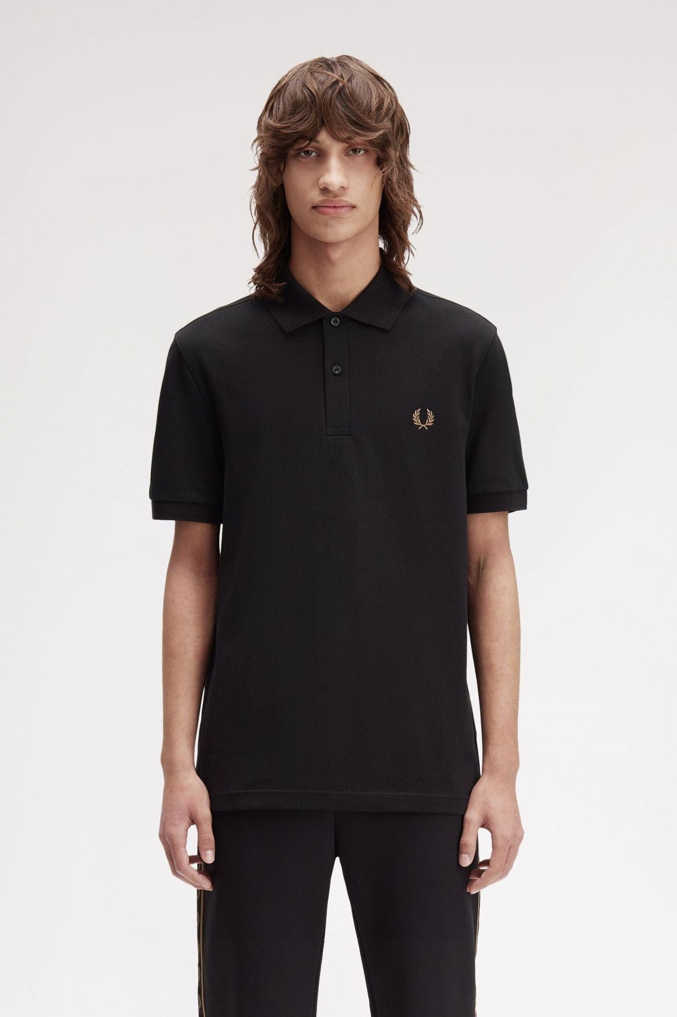 FRED PERRY PLAIN FRED PERRY SHIRT en color NEGRO (1)