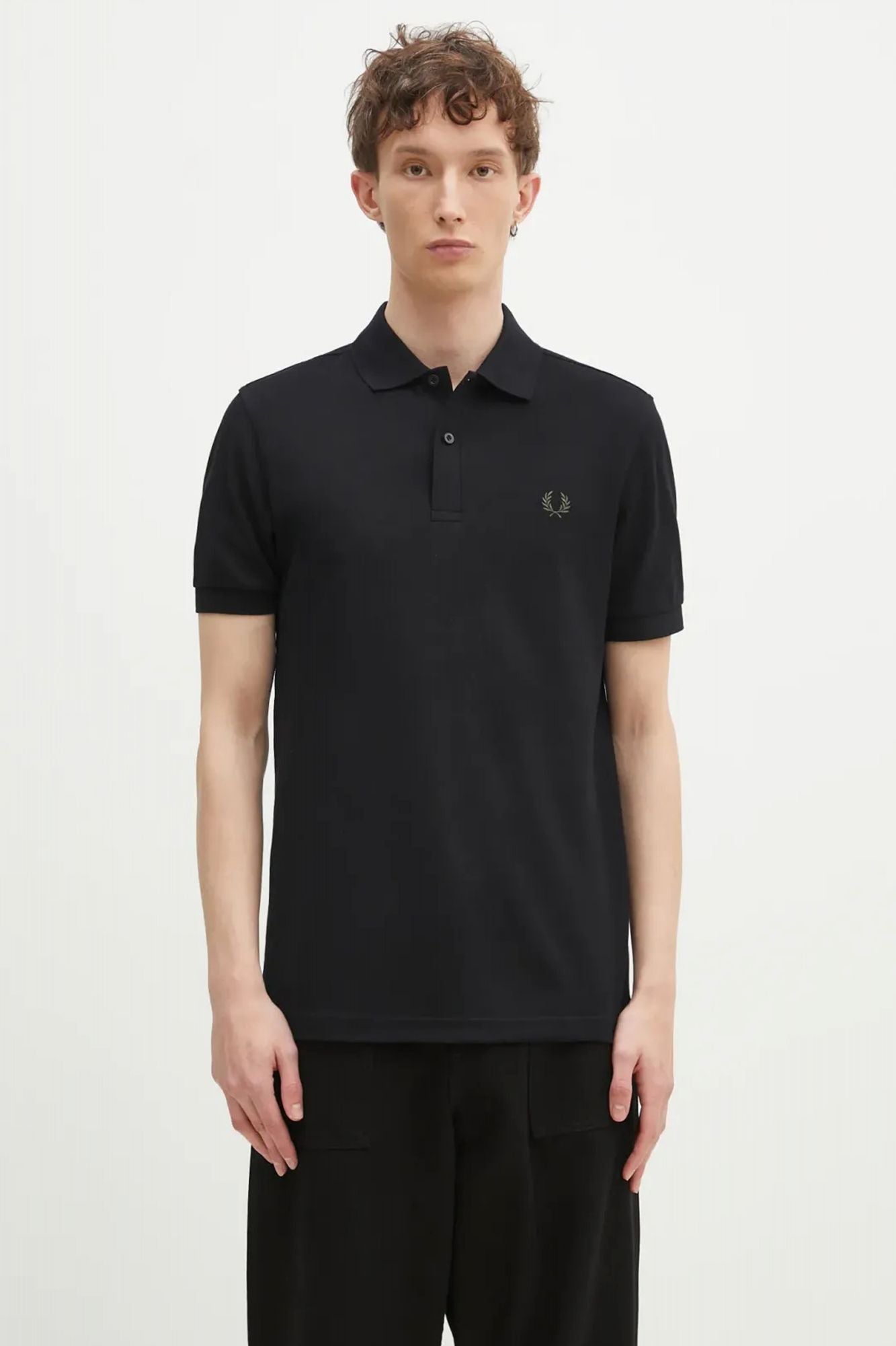 FRED PERRY PLAIN FRED PERRY SHIRT en color NEGRO (1)