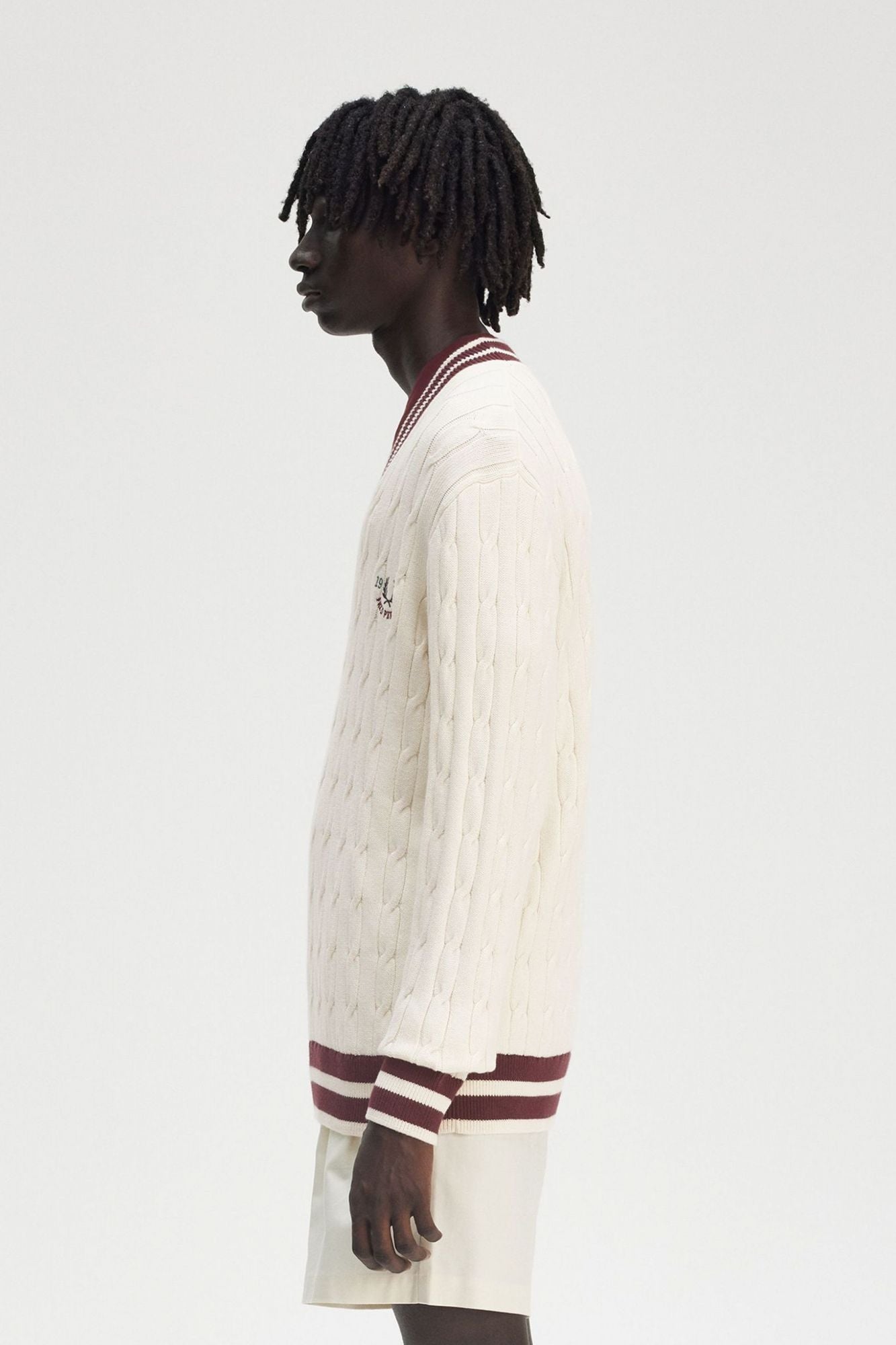 FRED PERRY CABLE KNIT TENNIS JUMPER en color BEIS (3)