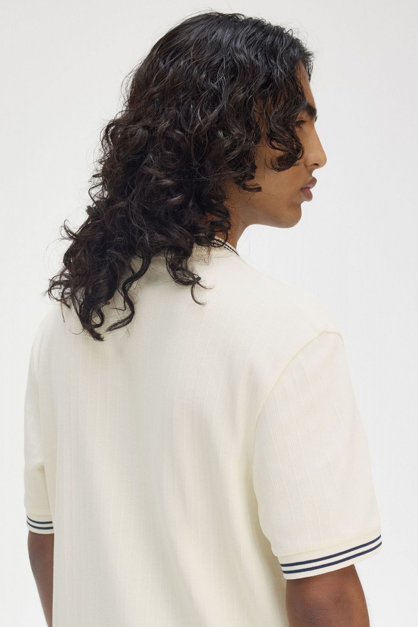 FRED PERRY RIBBED JERSEY T-SHIRT en color BLANCO (3)