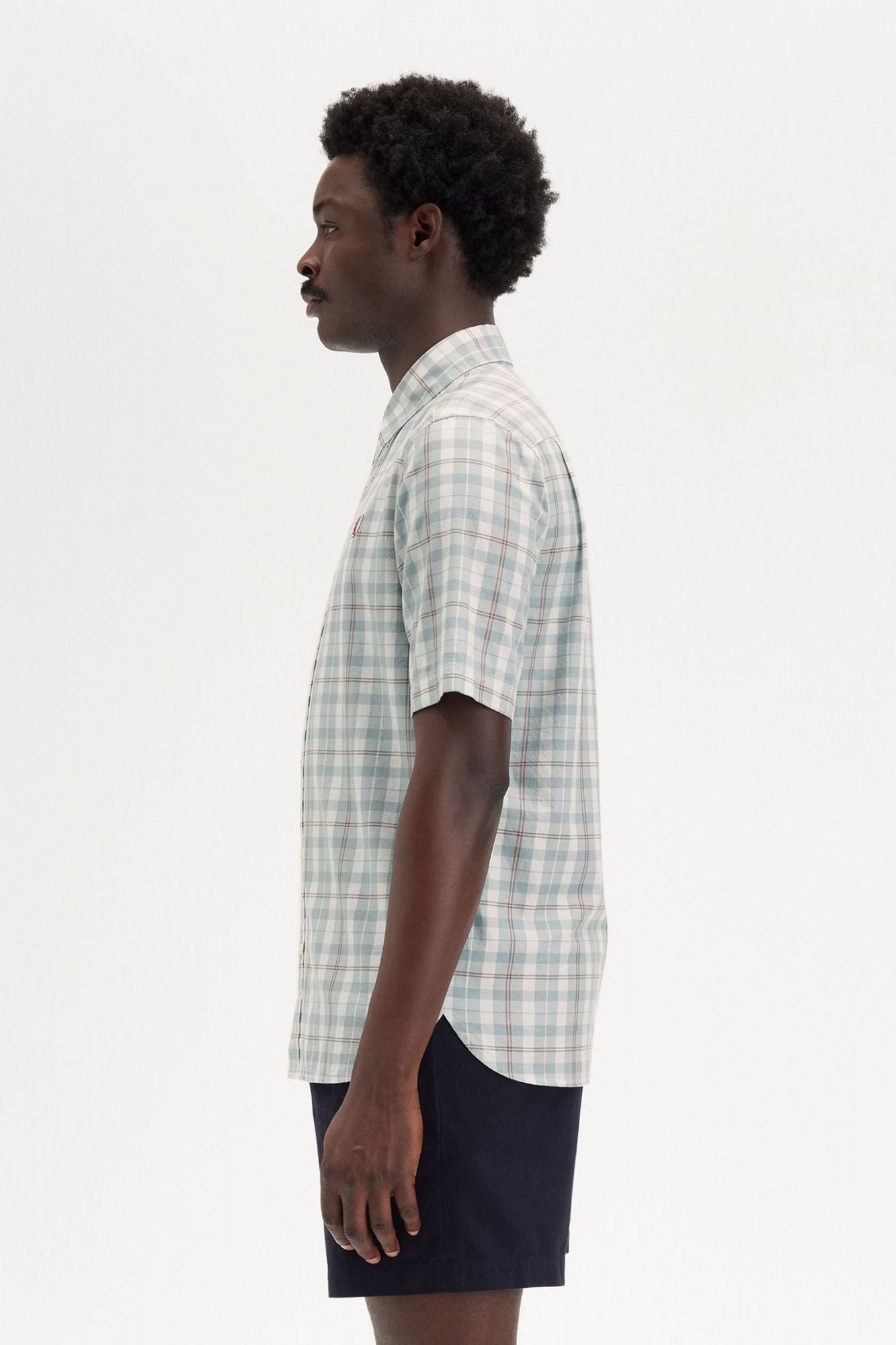 FRED PERRY TWILL TARTAN SHORT SLEEVE S en color VERDE (3)