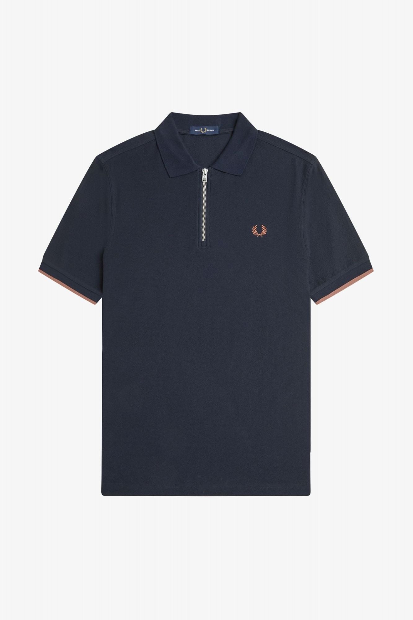 FRED PERRY CREPE PIQUE ZIP NECK en color AZUL (2)