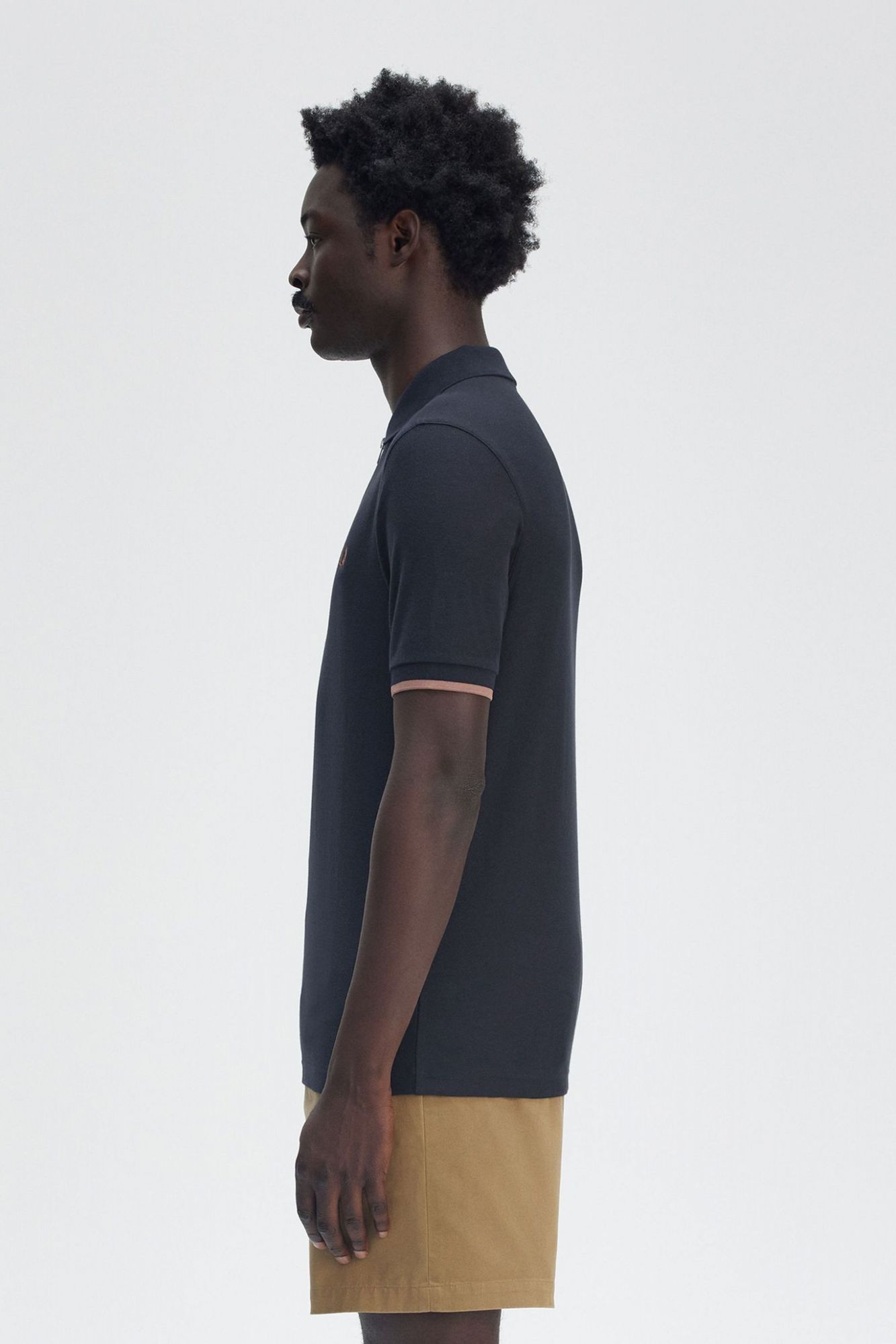 FRED PERRY CREPE PIQUE ZIP NECK en color AZUL (3)