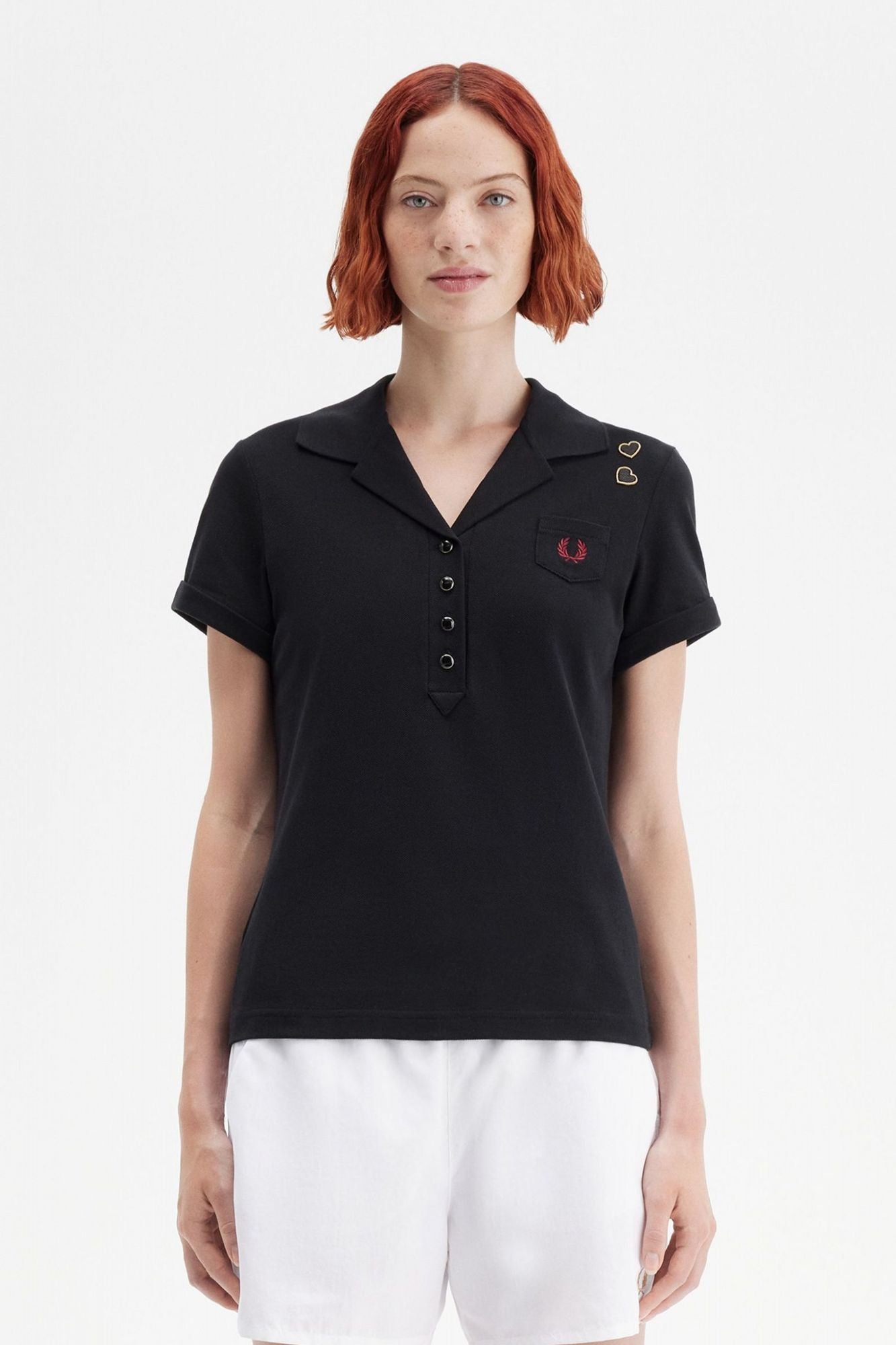 FRED PERRY POCKET DETAIL POLO SHIRT en color NEGRO (1)