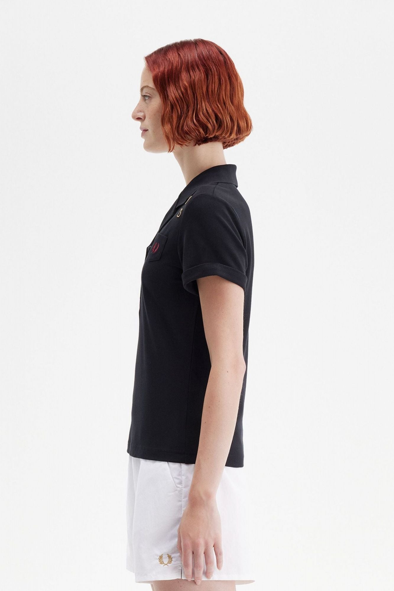 FRED PERRY POCKET DETAIL POLO SHIRT en color NEGRO (3)