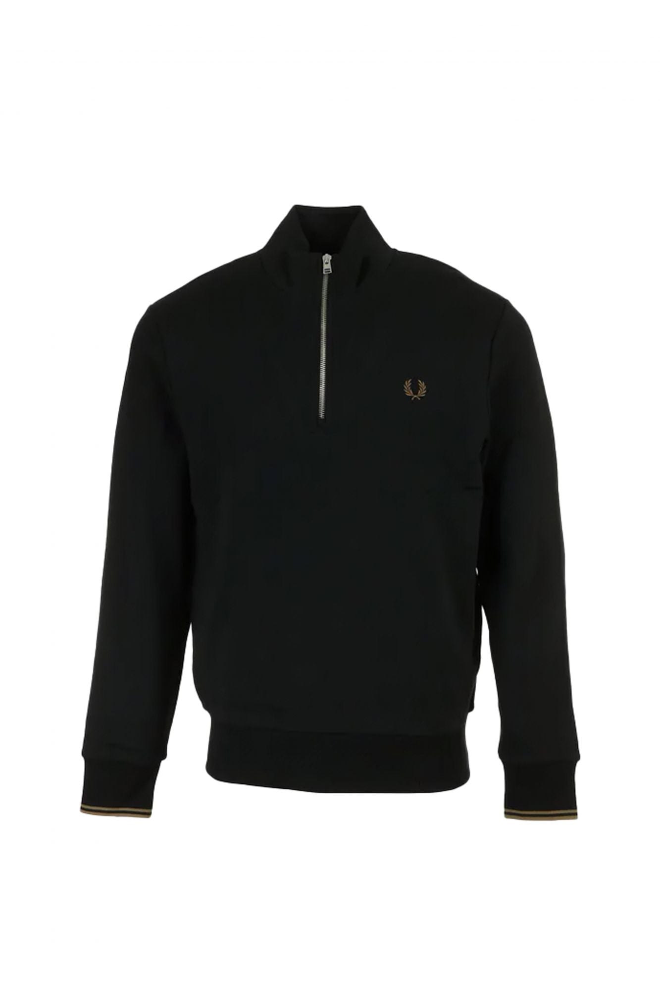 FRED PERRY HALF ZIP SWEATSHIRT en color NEGRO (1)