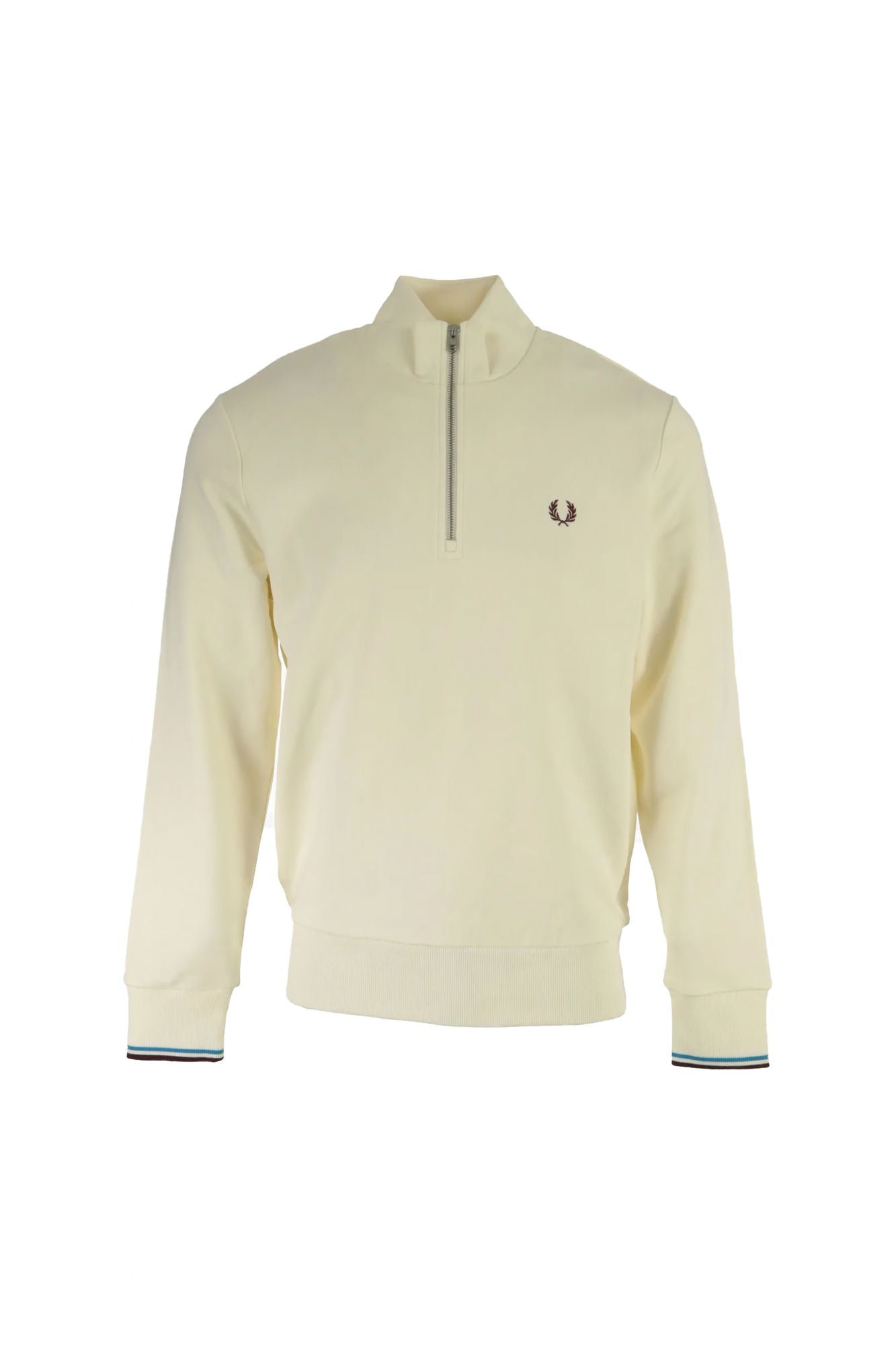 FRED PERRY HALF ZIP SWEATSHIRT en color BLANCO (1)