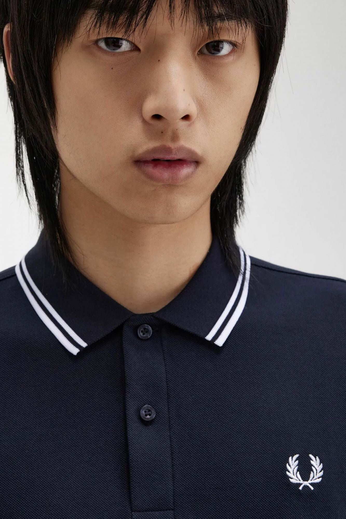 FRED PERRY LS TWIN TIPPED SHIRT en color AZUL (2)