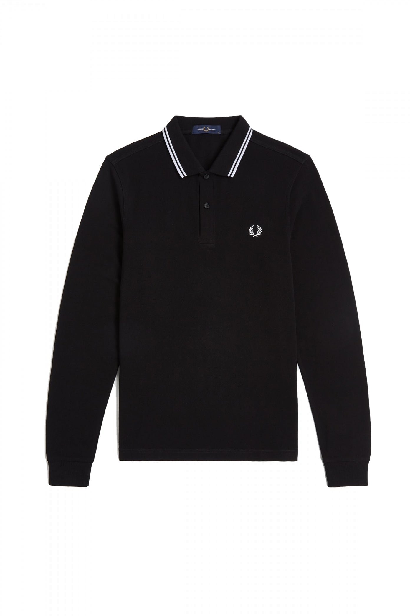 FRED PERRY LS TWIN TIPPED SHIRT en color NEGRO (1)