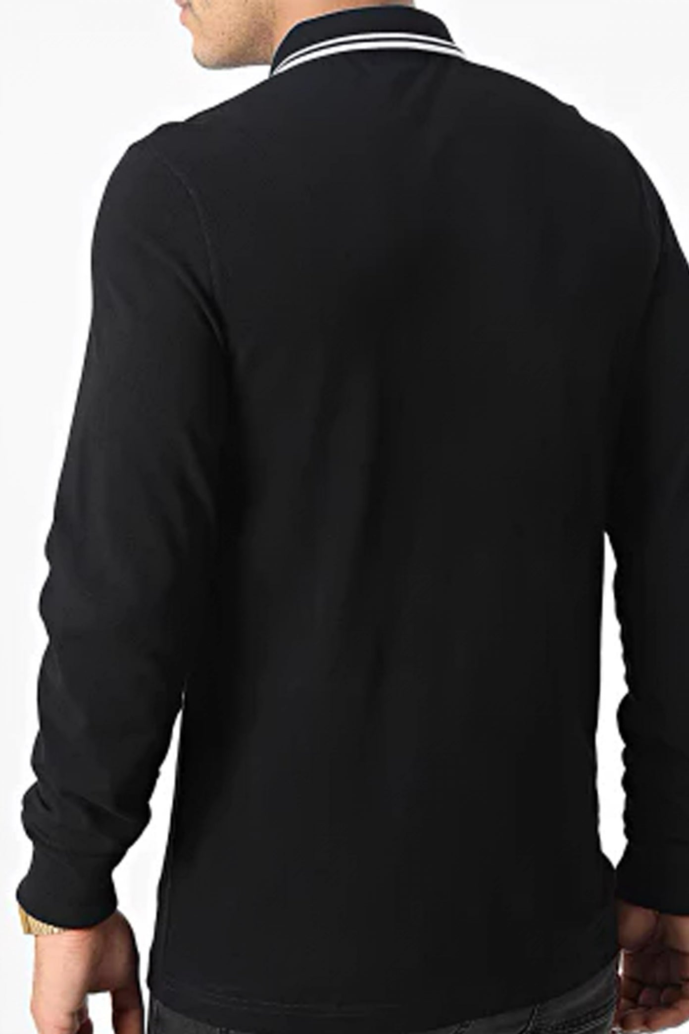 FRED PERRY LS TWIN TIPPED SHIRT en color NEGRO (2)