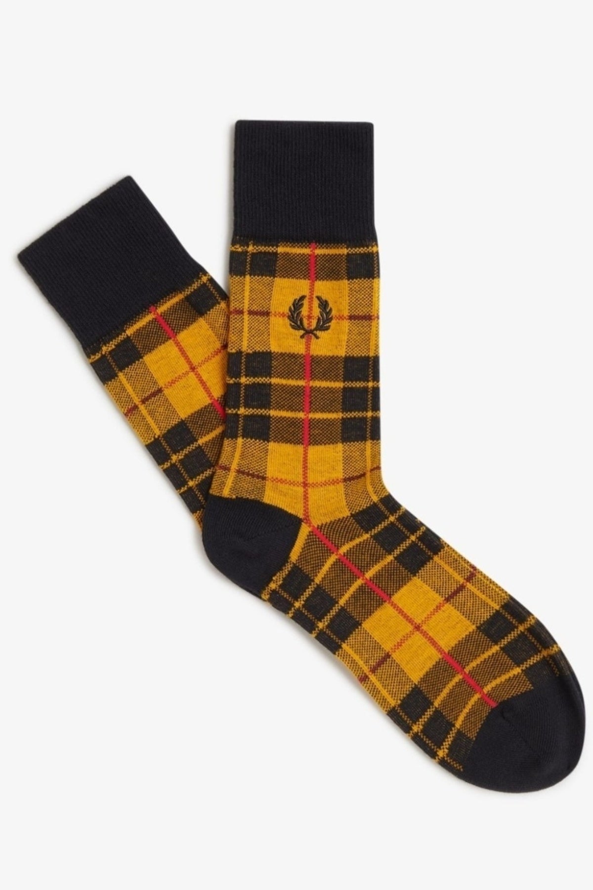 FRED PERRY TARTAN SOCK en color AMARILLO (1)