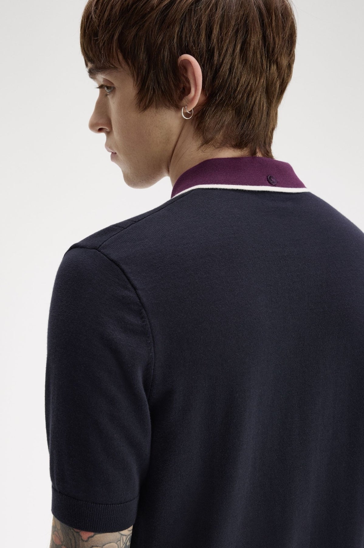 FRED PERRY CABLE KNIT SHIRT en color AZUL (3)