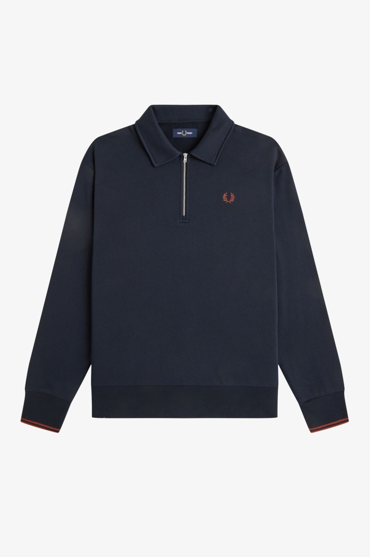 FRED PERRY HALF ZIP COLLARED SWEAT-SHIRT M2426FP en color AZUL (3)