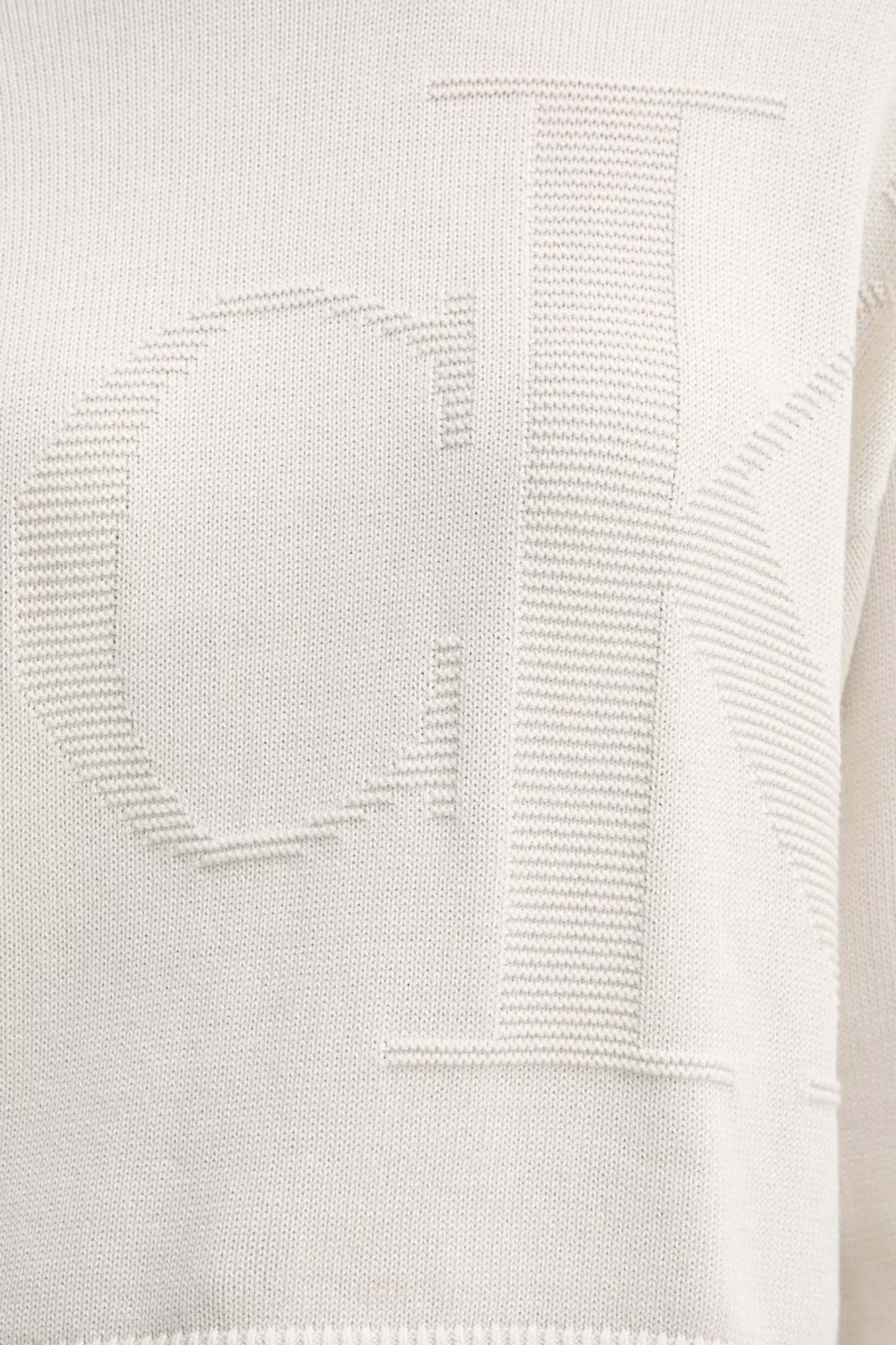 CALVIN KLEIN SMOOTH COTTON MONOGRAM SWEATER en color BLANCO (4)