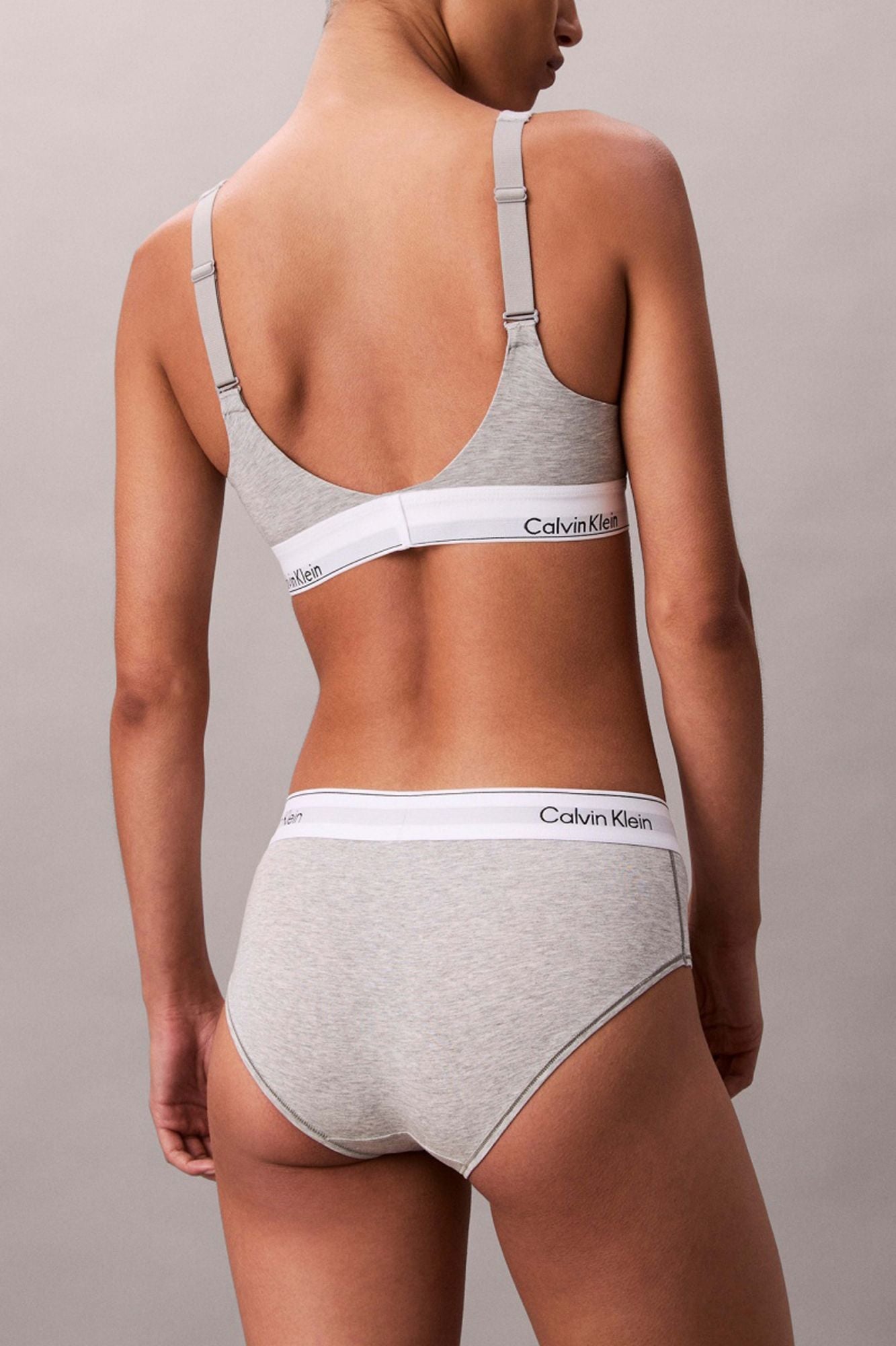 CALVIN KLEIN LIFT BRALETTE ICON COTTON en color GRIS (2)