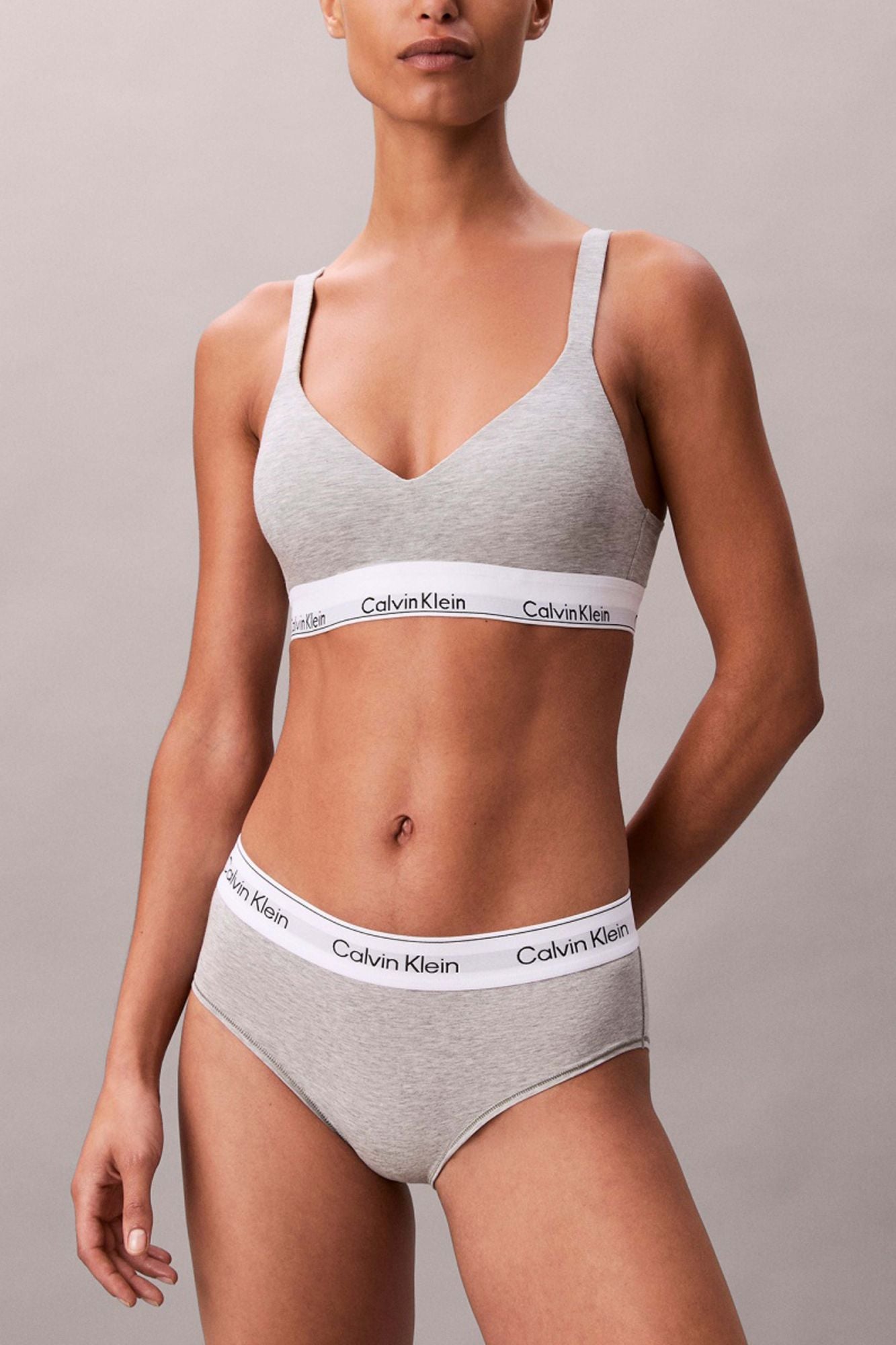 CALVIN KLEIN LIFT BRALETTE ICON COTTON en color GRIS (3)