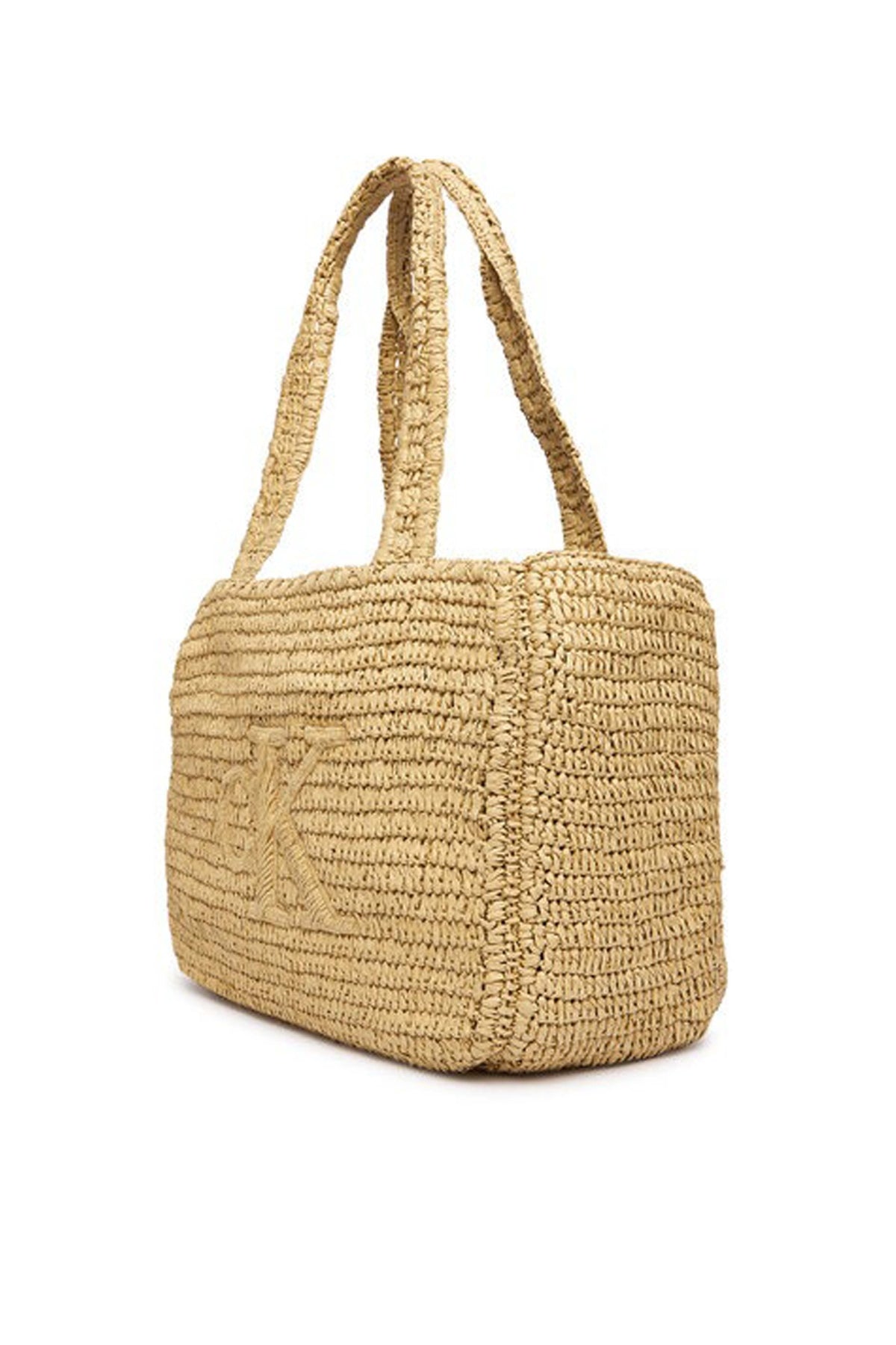 CALVIN KLEIN BOLD CK RAFFIA MEDIUM TOTE en color BEIS (2)