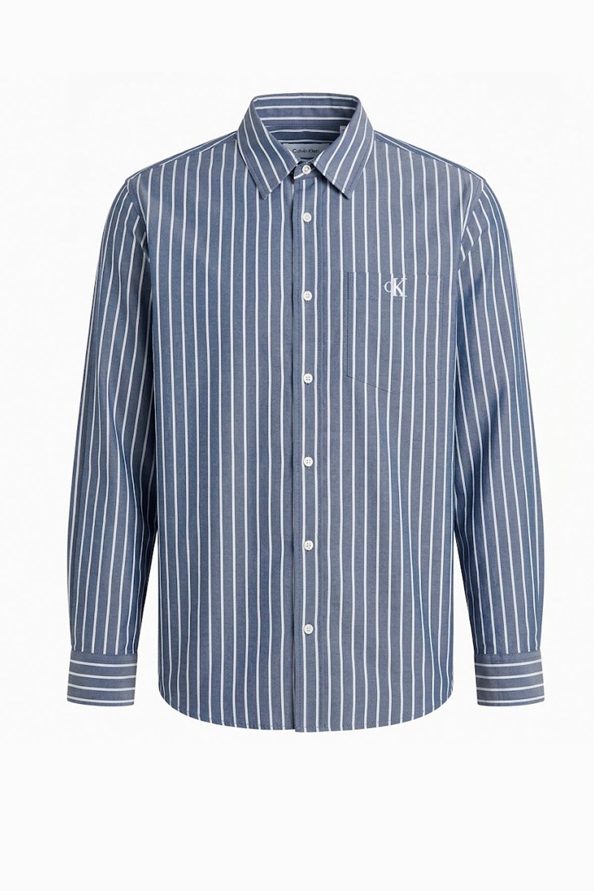 CALVIN KLEIN LV04RF106G STRIPE WASHED POPLIN RLX en color AZUL (1)