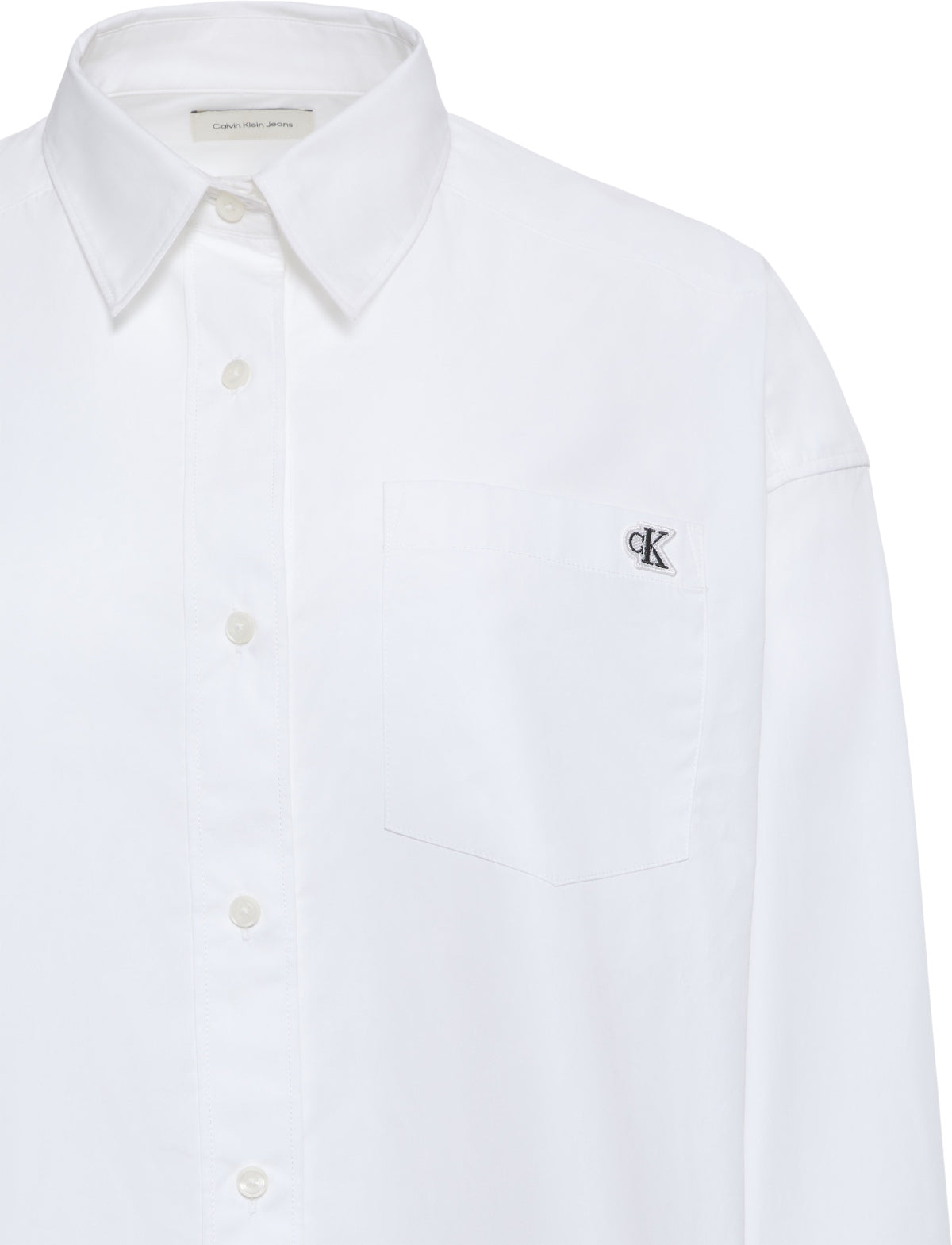 CALVIN KLEIN LV047F104G COTTON POPLIN CROPPED en color BLANCO (2)