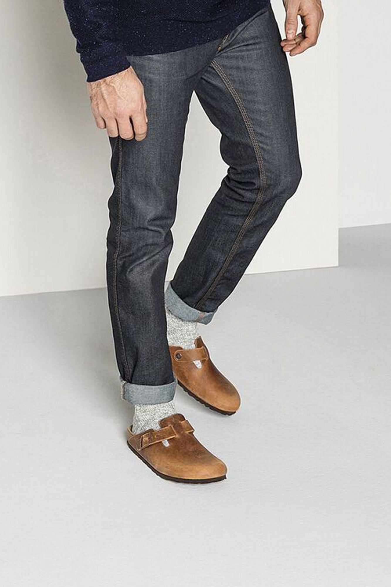 BIRKENSTOCK COTTON SLUB MEN en color GRIS (3)