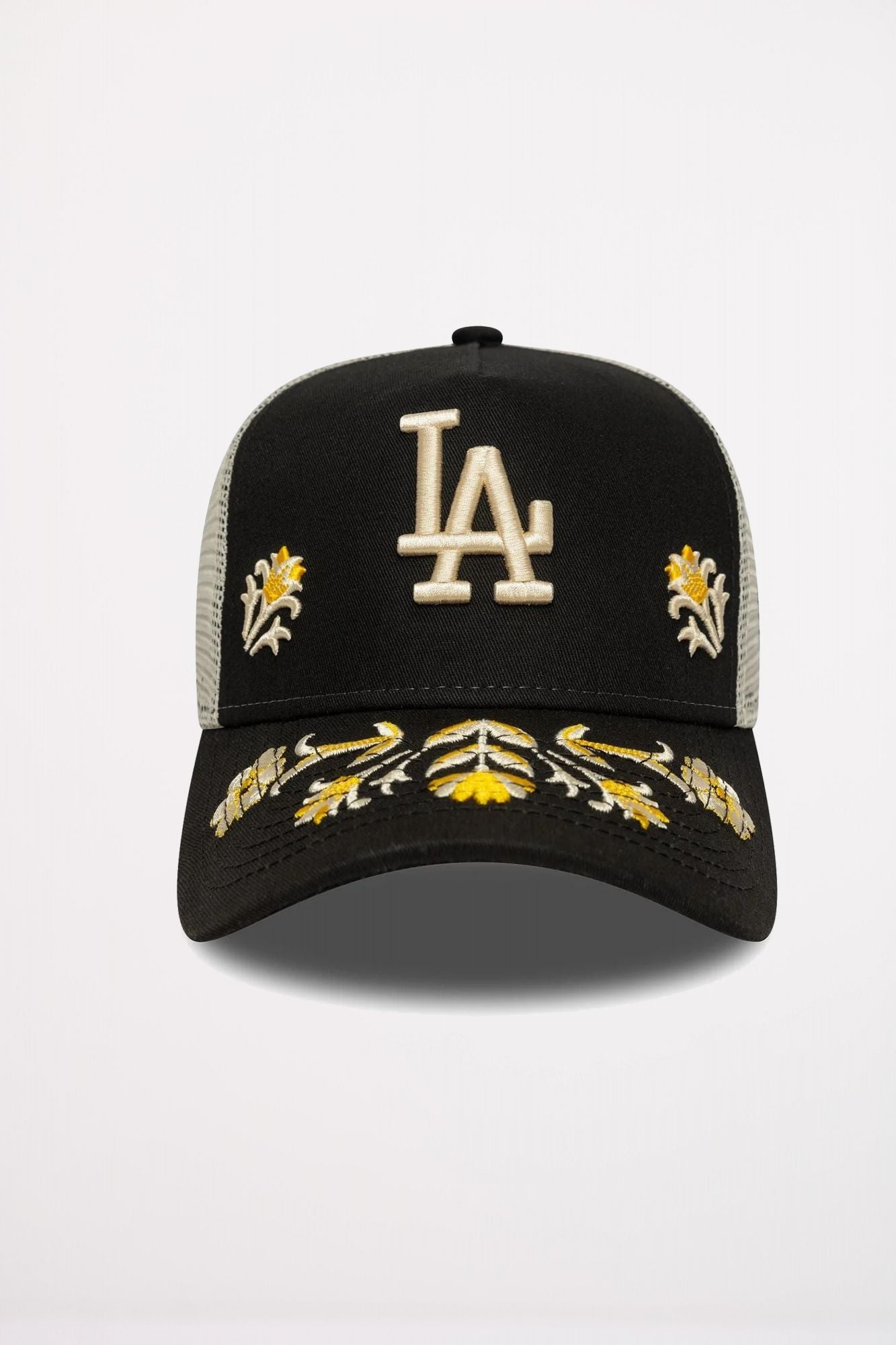 NEW ERA LA DODGERS MLB FLORAL ICON 9FORTY A-FRAME TRUCKER en color NEGRO (2)