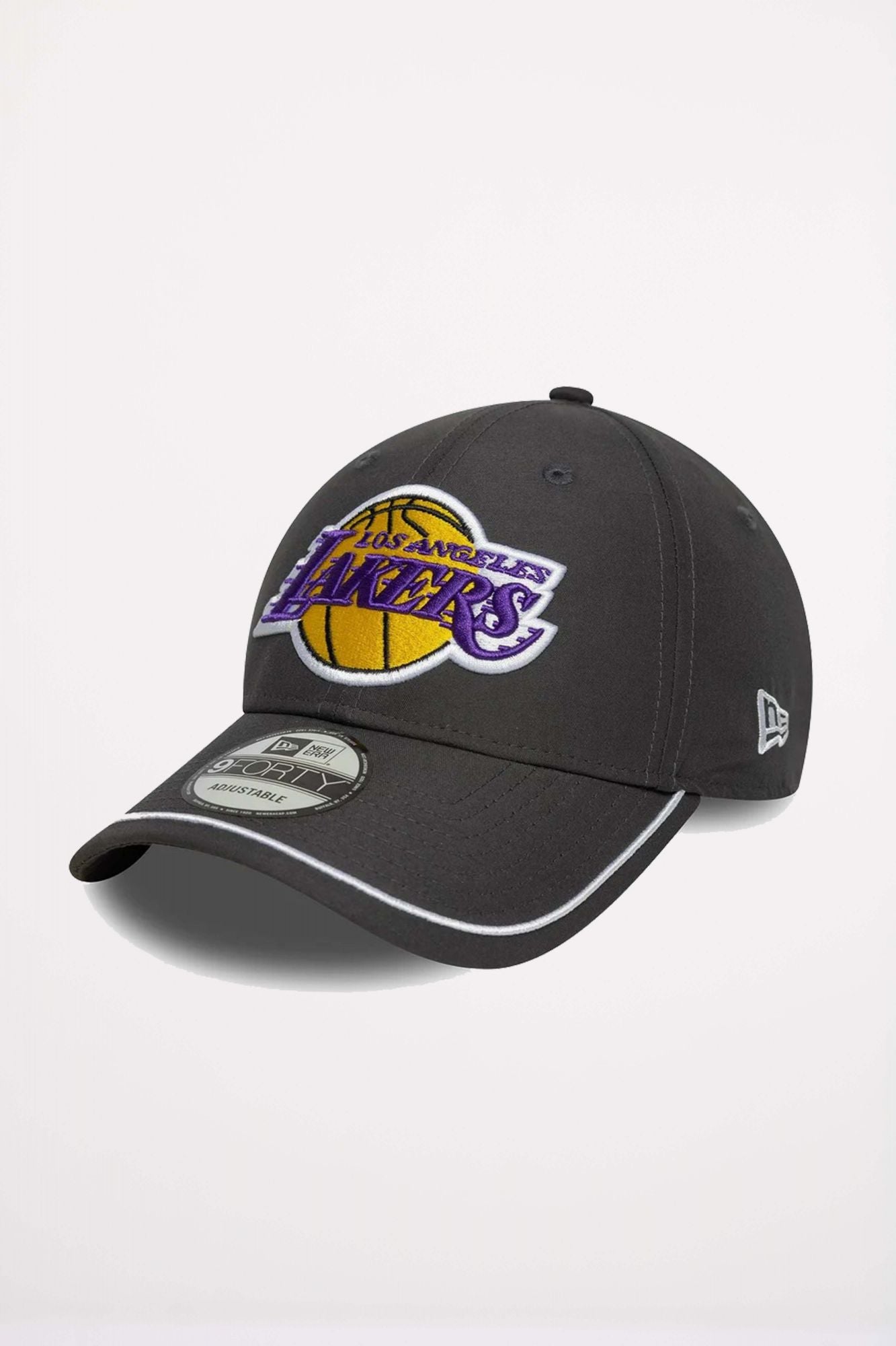 NEW ERA LA LAKERS NBA PIPING DARK GREY 9FORTY en color GRIS (1)